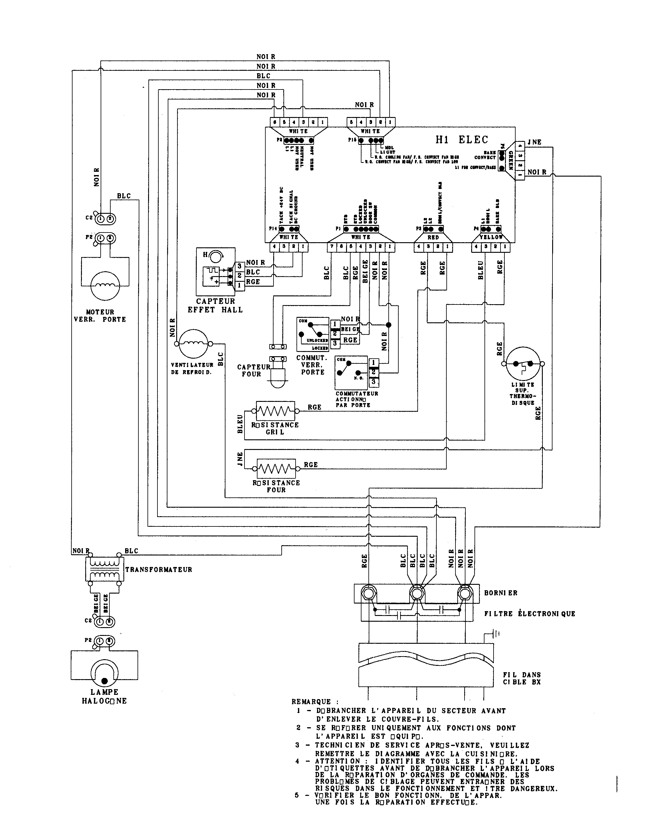 Jenn-Air JJW7530DDB wiring information diagram