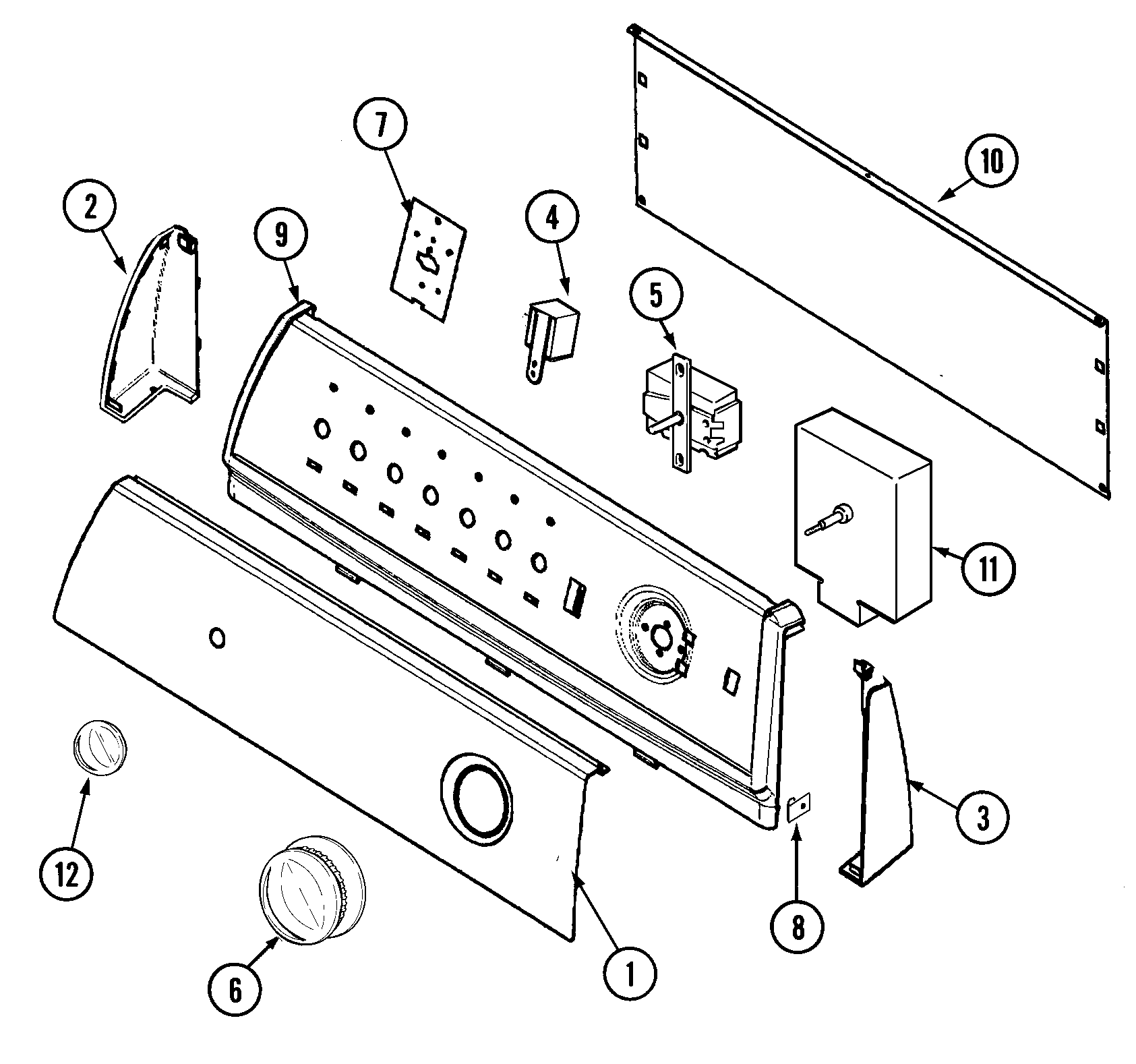 Maytag PYE2300AYW control panel diagram