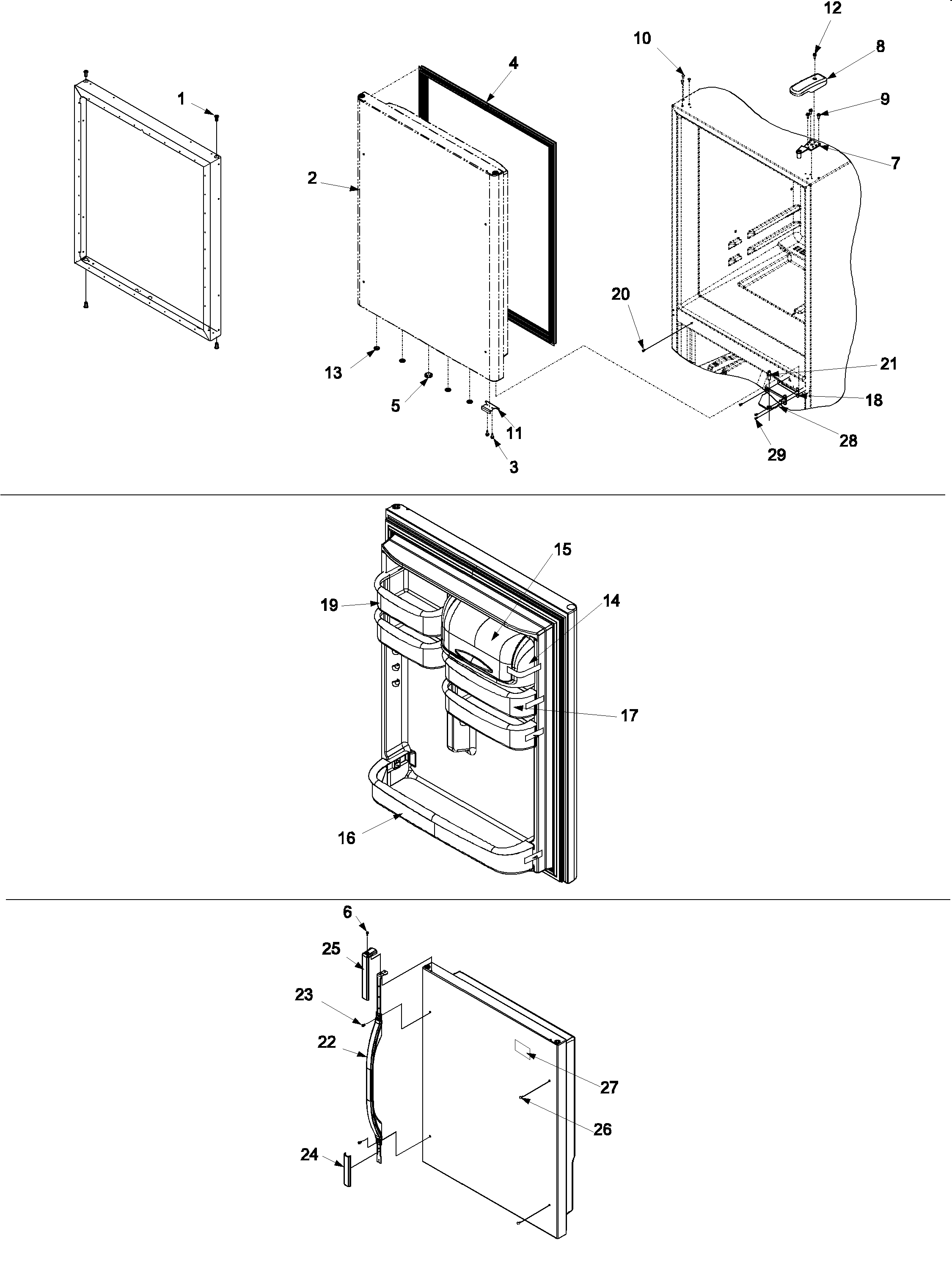 Kenmore 59663824200 refrigerator door diagram