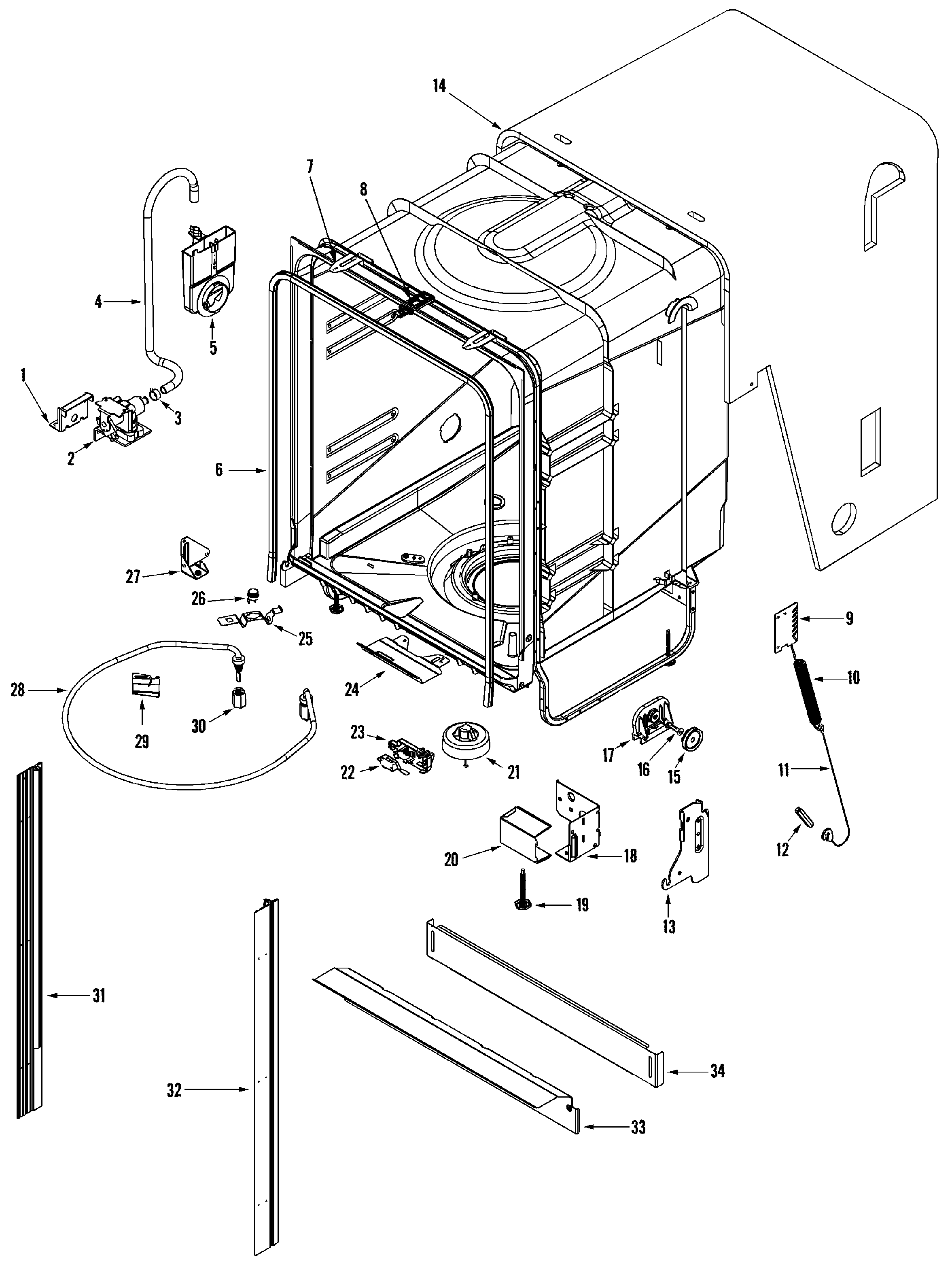 Maytag MDB6600AWW tub diagram