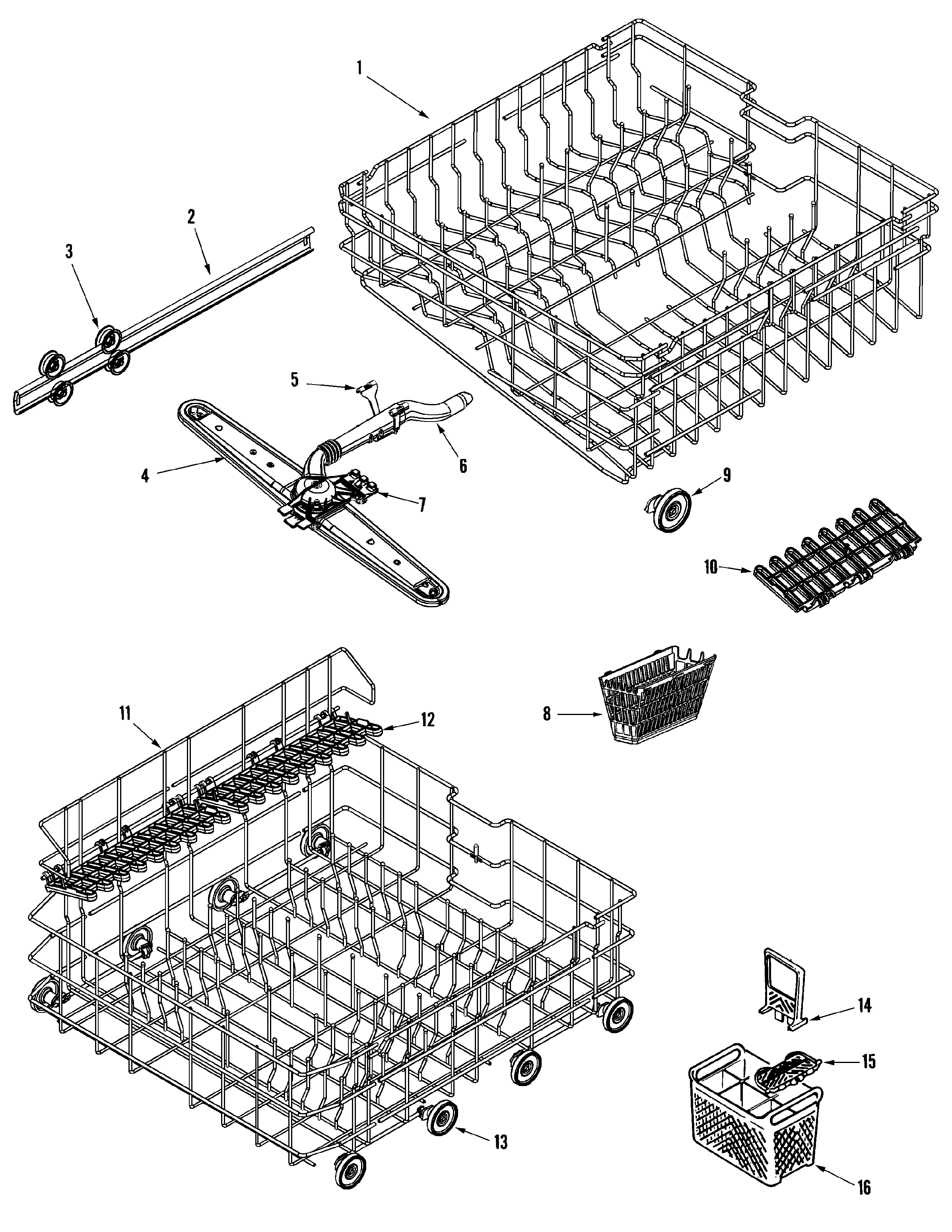 Maytag MDB6600AWS track & rack assembly diagram