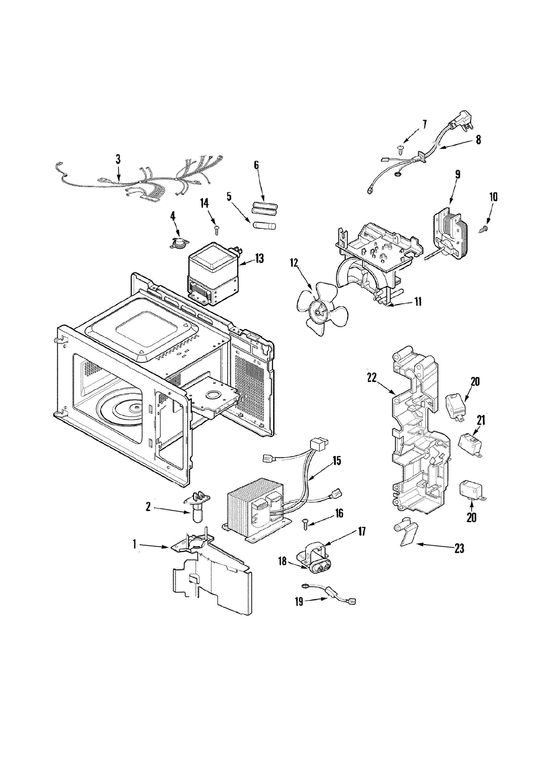 Amana ACM0860AS interior controls diagram