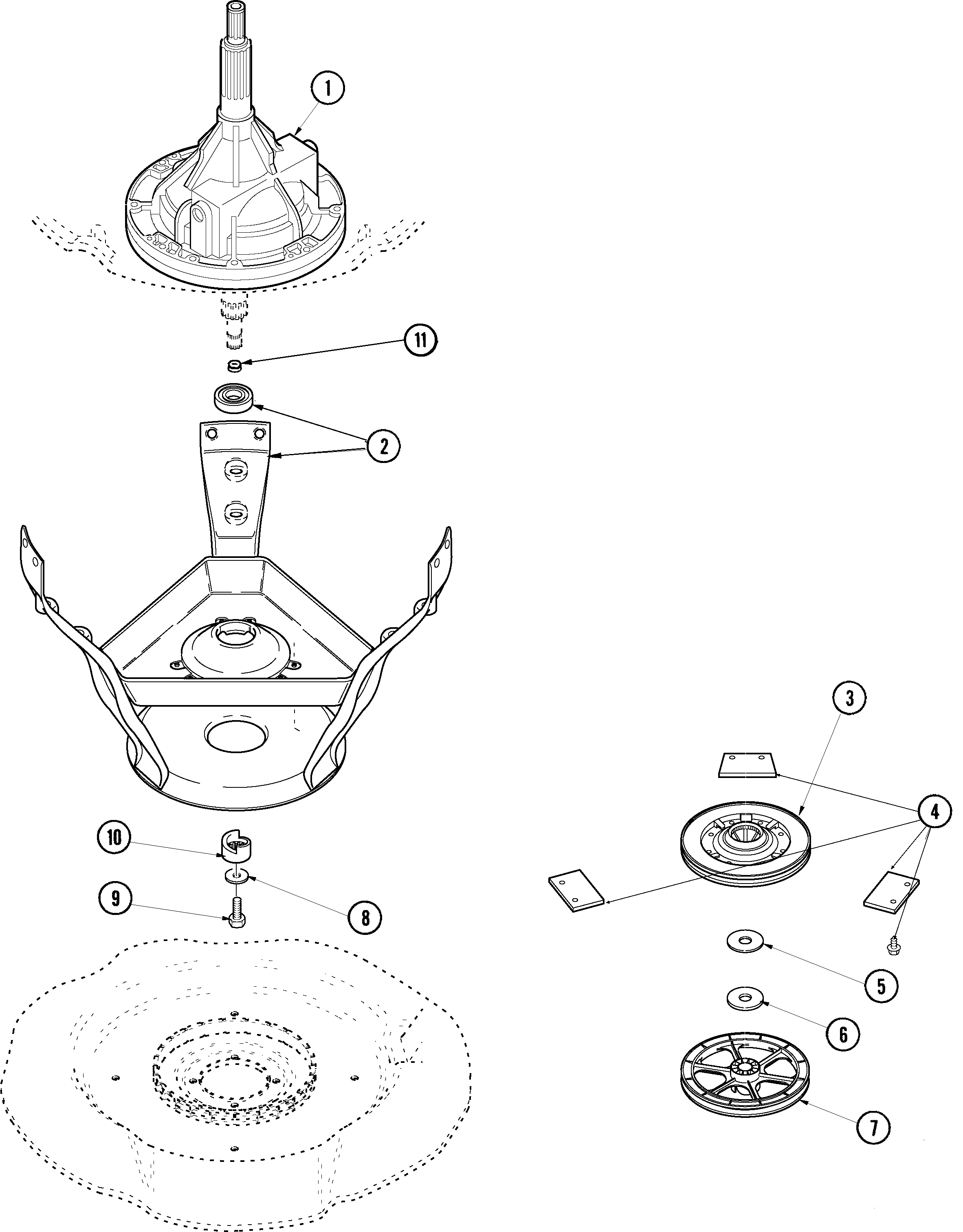 Amana ALW880QAC transmission & brake diagram