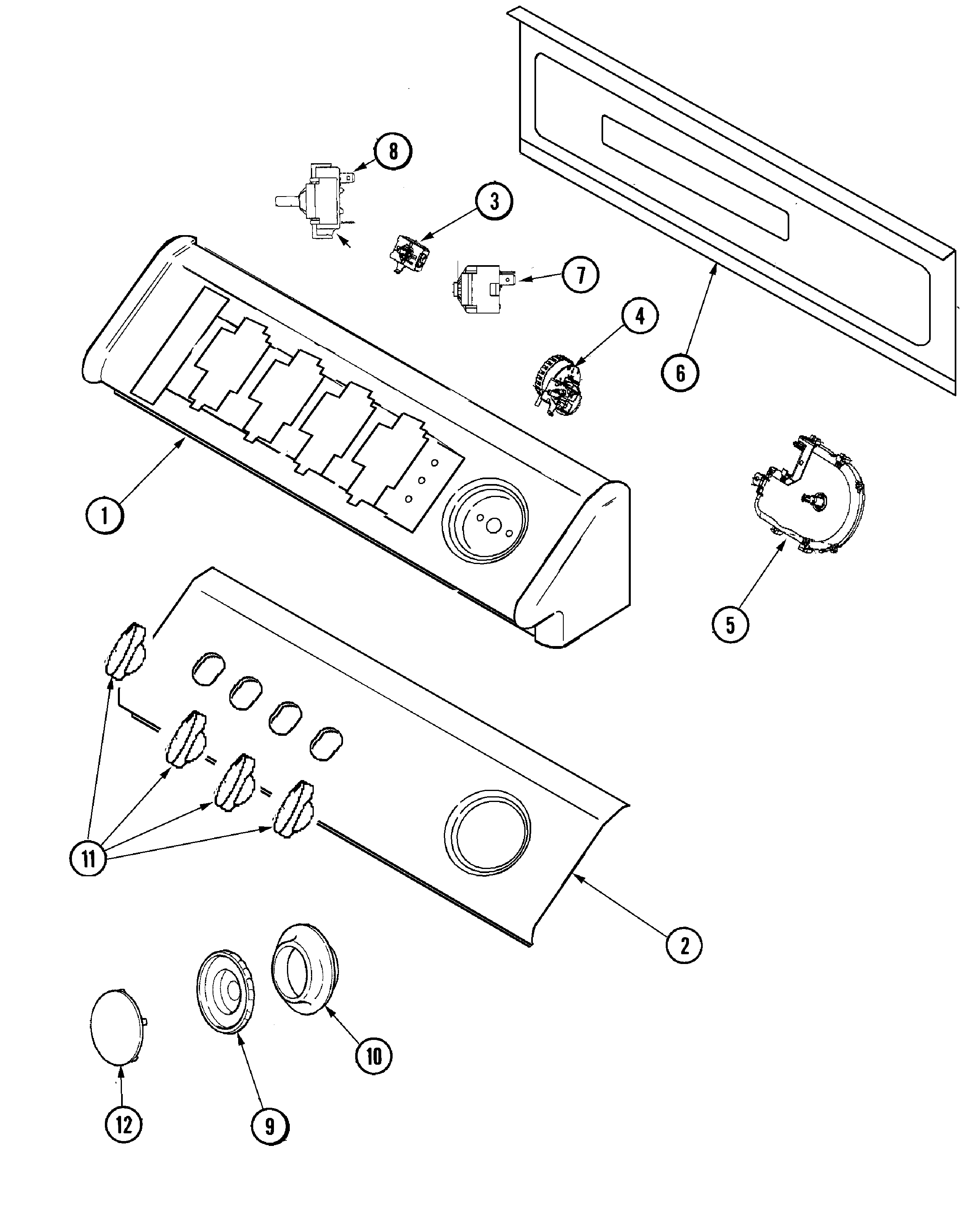 Maytag SAV5701AWW control panel diagram