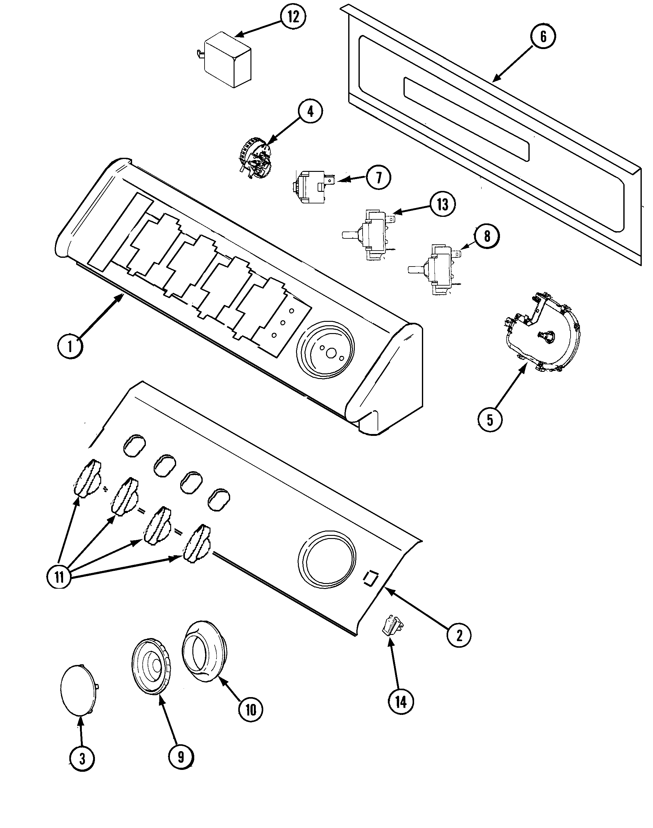 Maytag SAV5710AWW control panel diagram