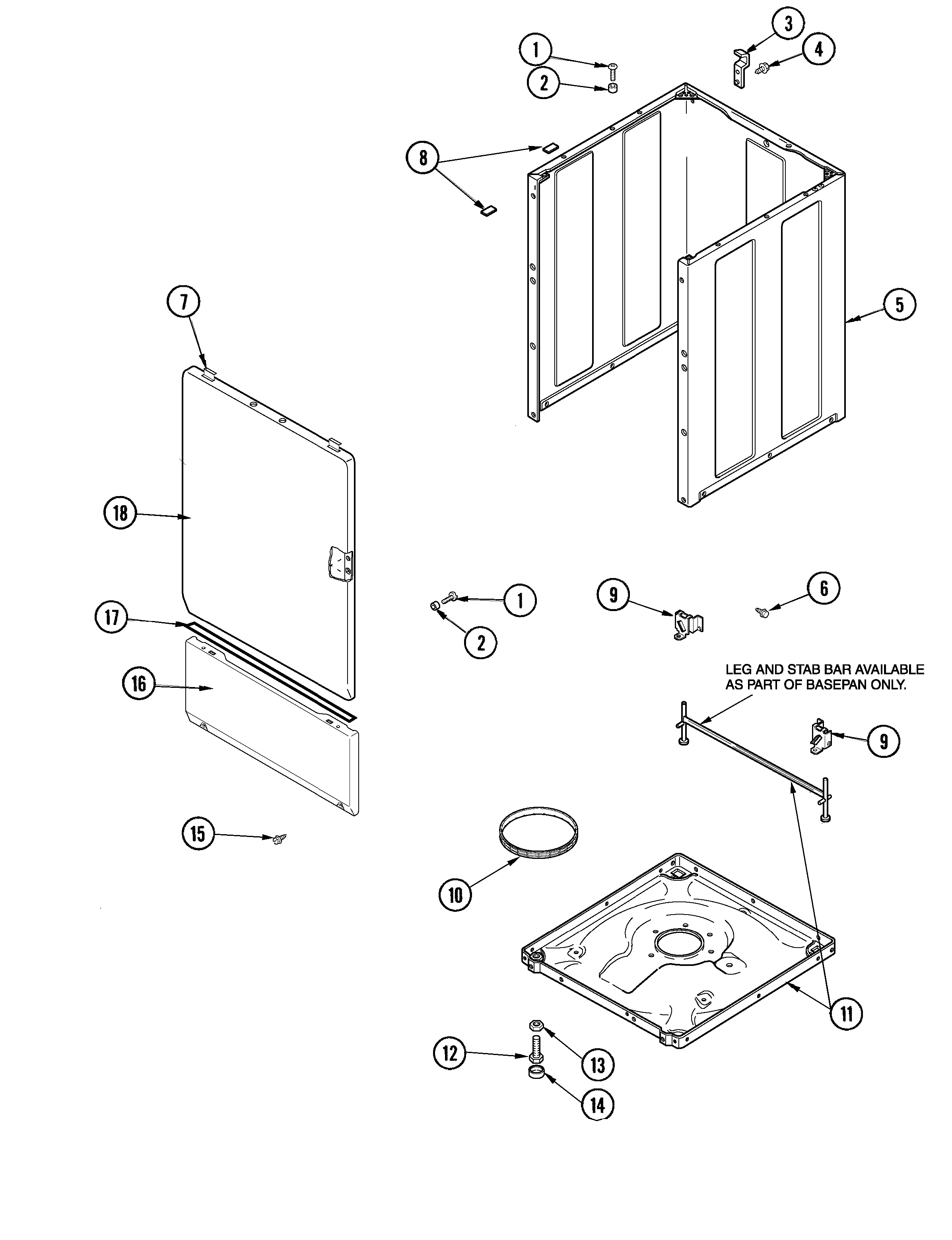 Maytag SAV5710AWW cabinet & base diagram