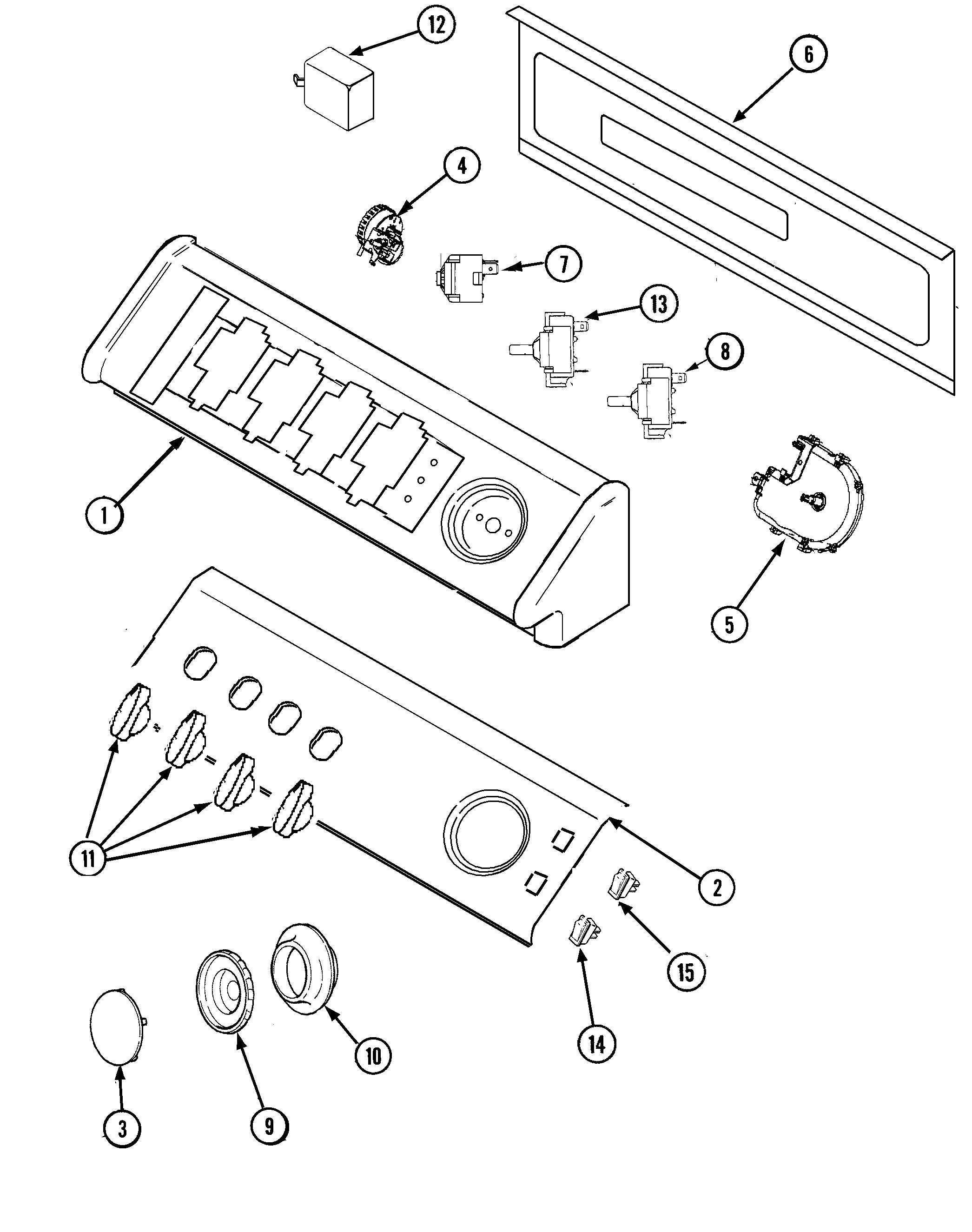 Maytag SAV4710AWW control panel diagram