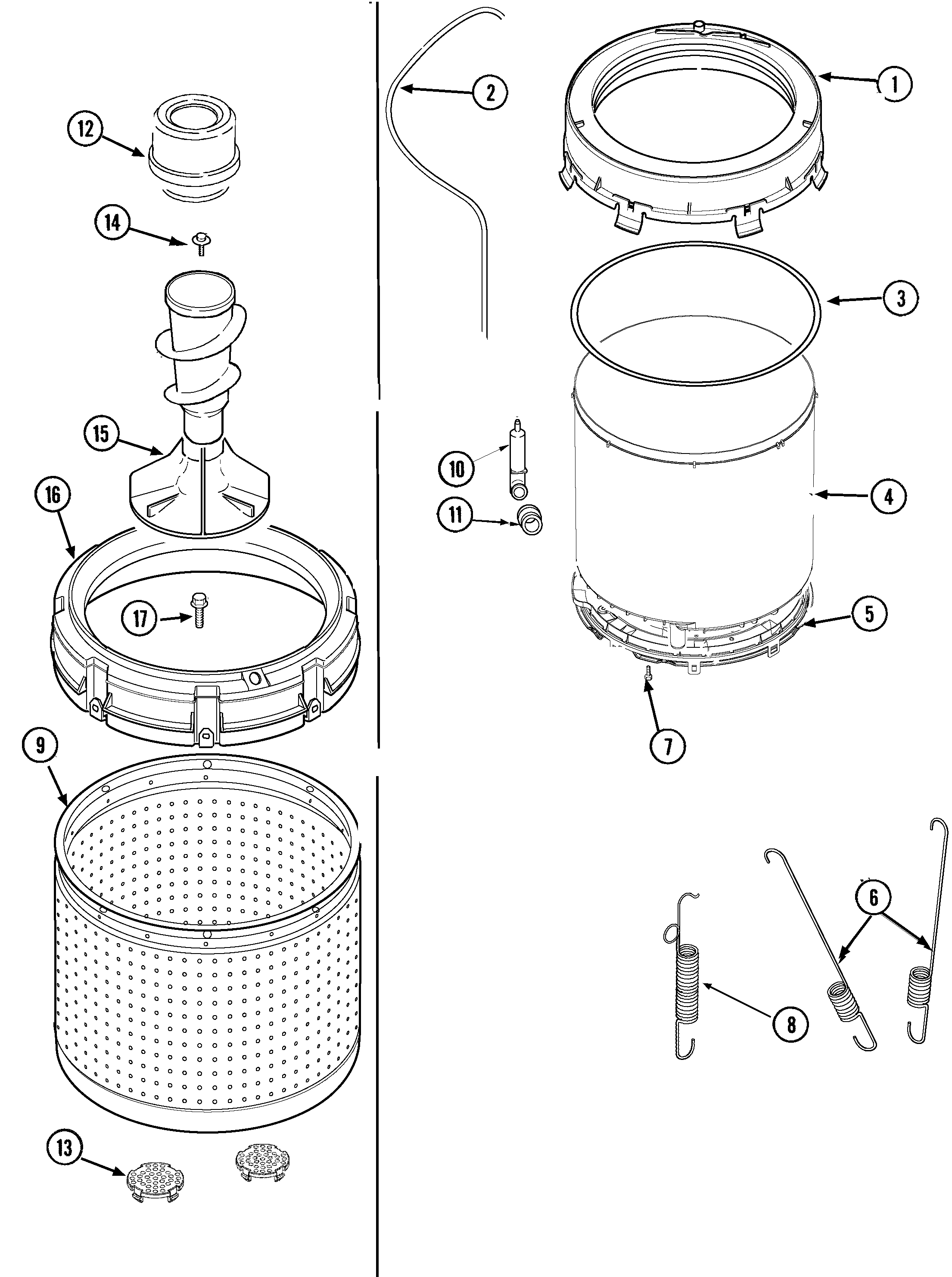 Maytag SAV4710AWW tubs diagram