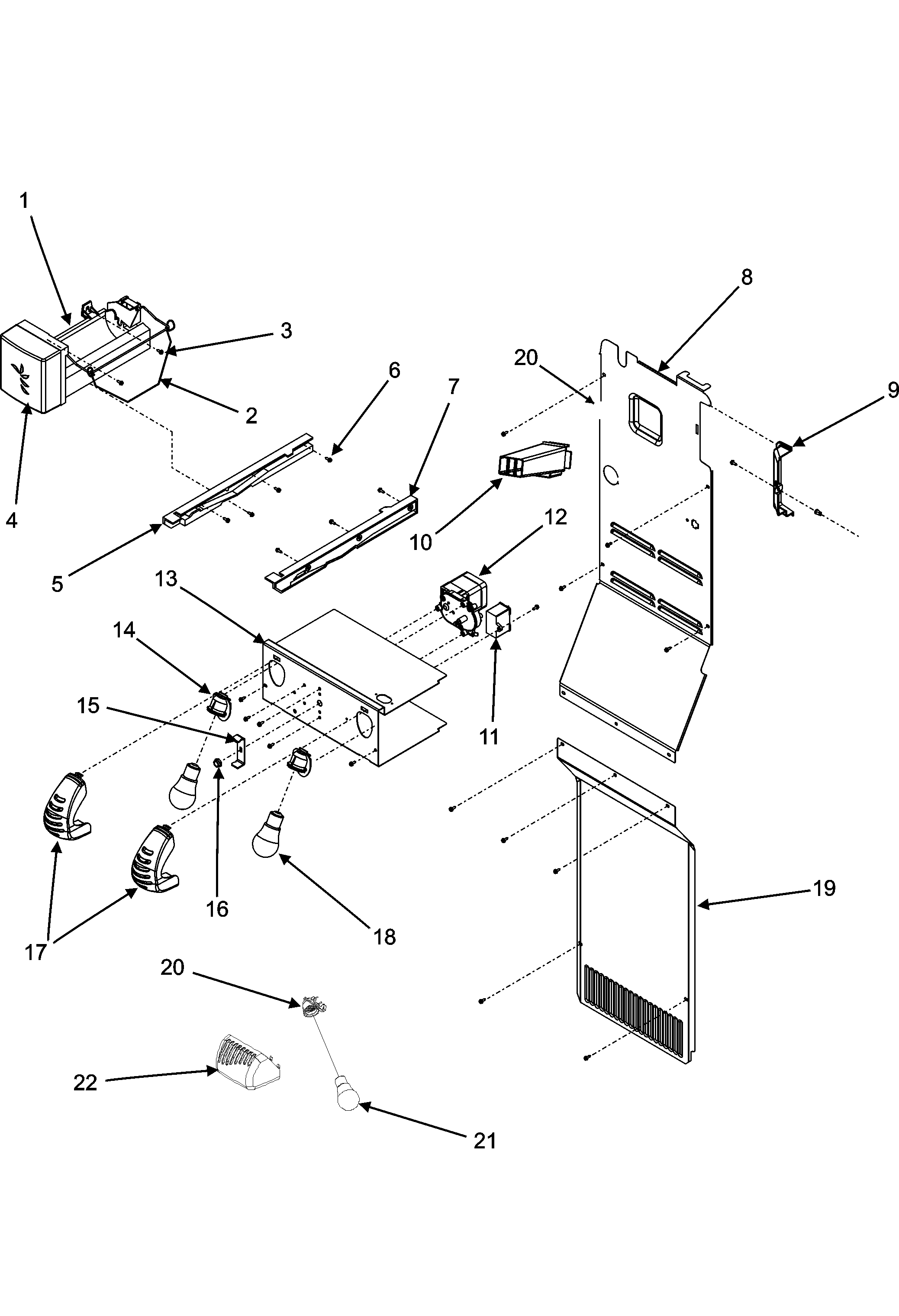 Maytag GS2625GEKS freezer compartment diagram
