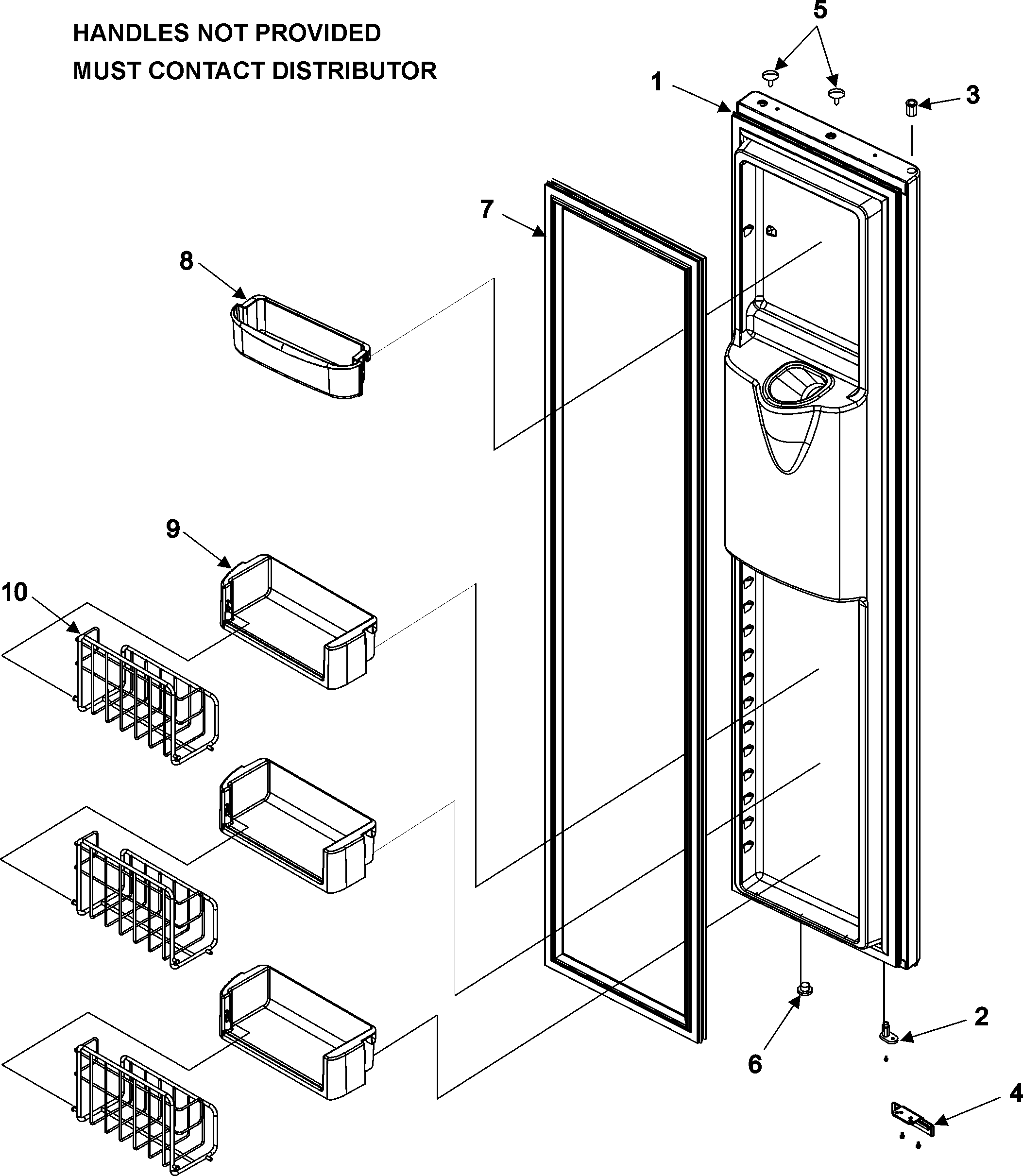 Jenn-Air JS2628HEKB freezer door diagram