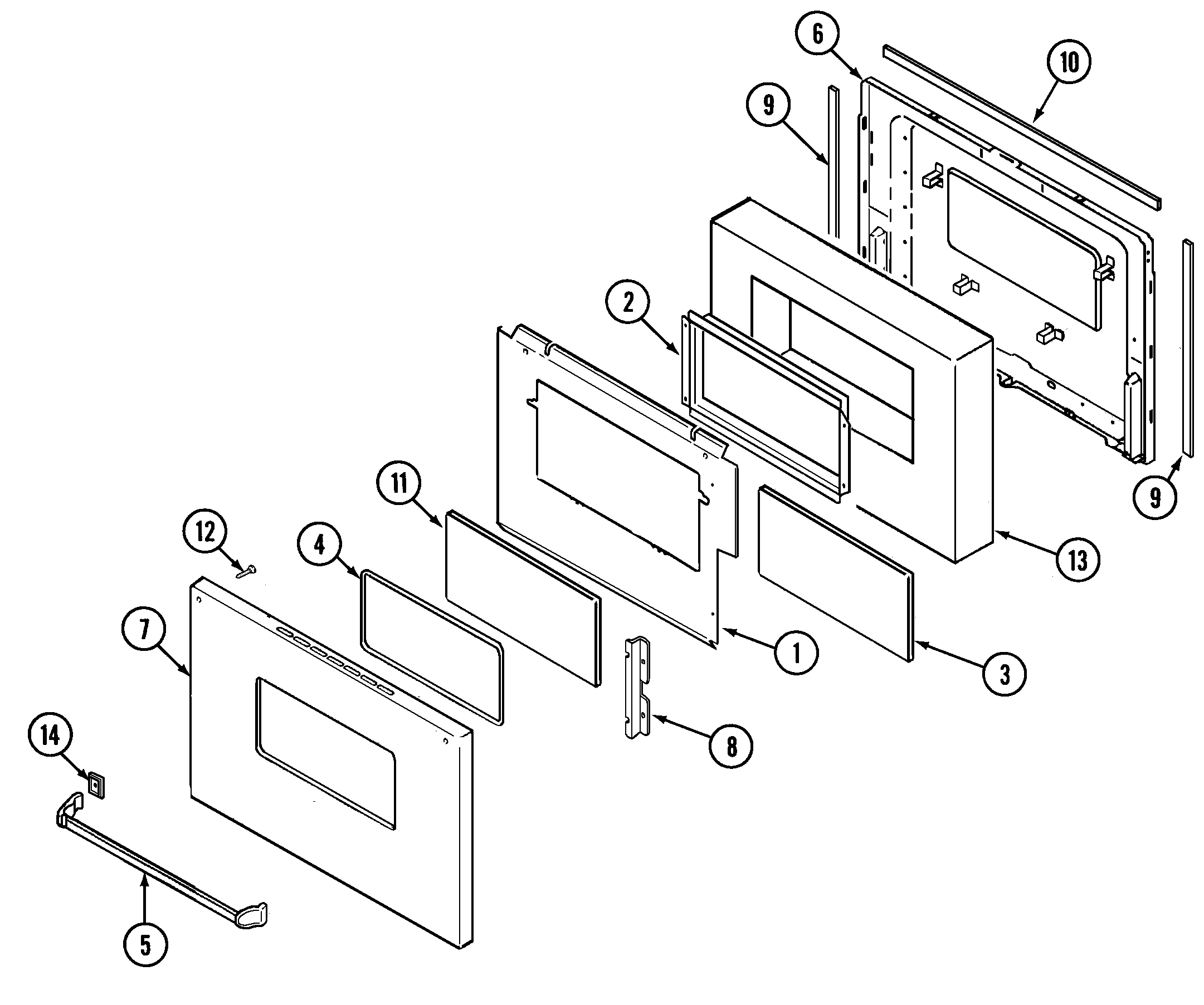 Magic Chef 9512WUT door (9512wu*) diagram