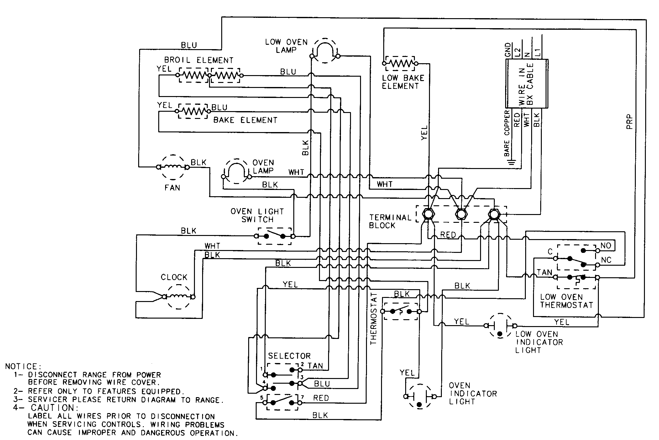 Magic Chef 9512WUT wiring information diagram