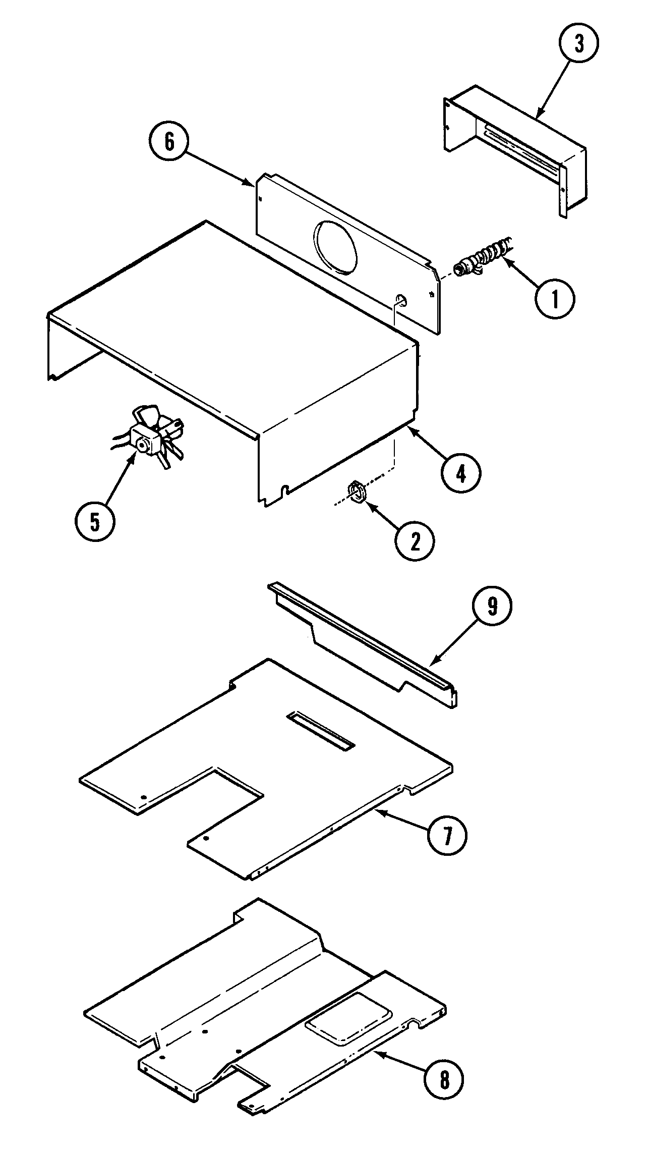 Magic Chef 9622XUB internal controls diagram