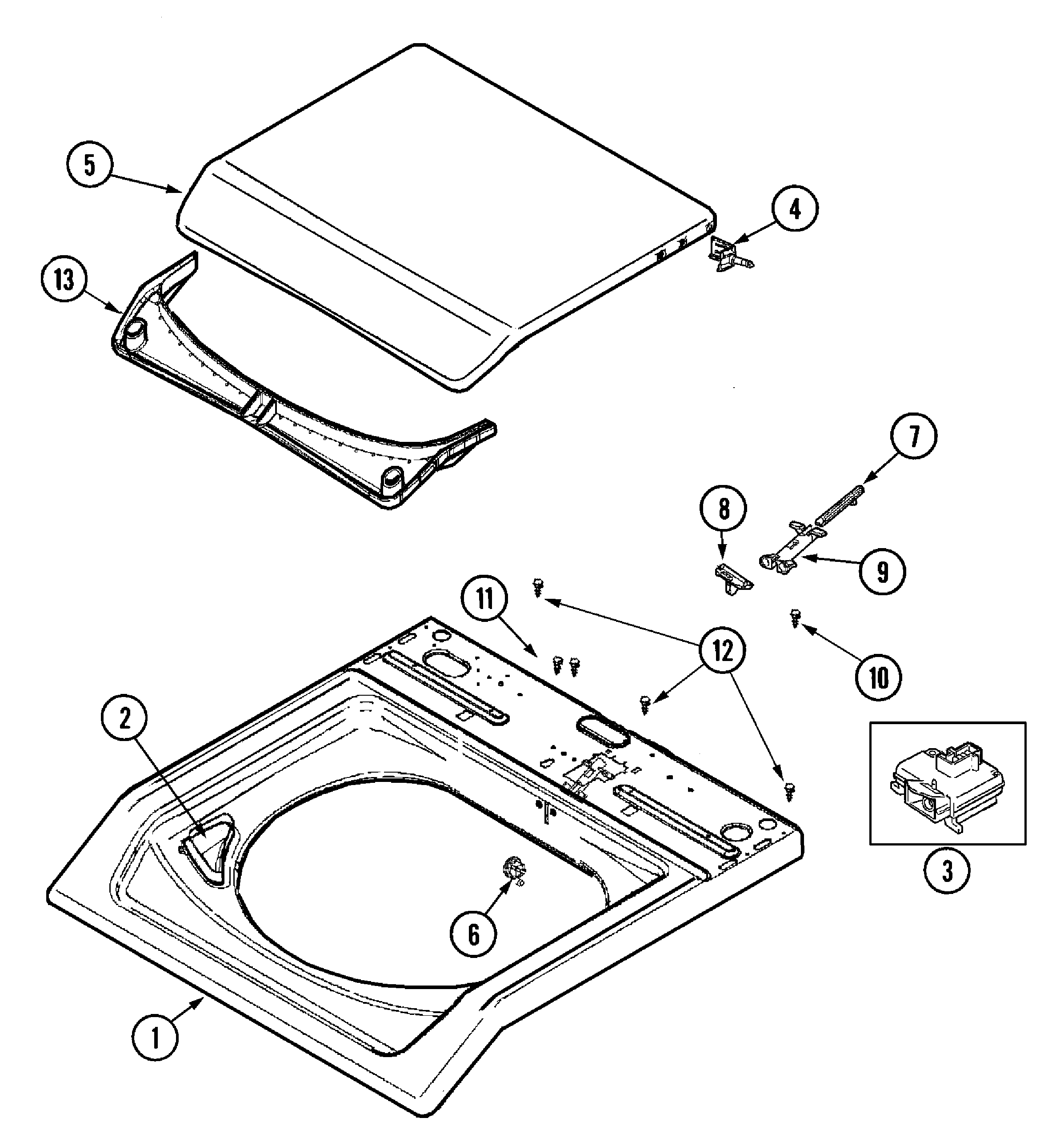 Maytag MAV6451AWQ top diagram