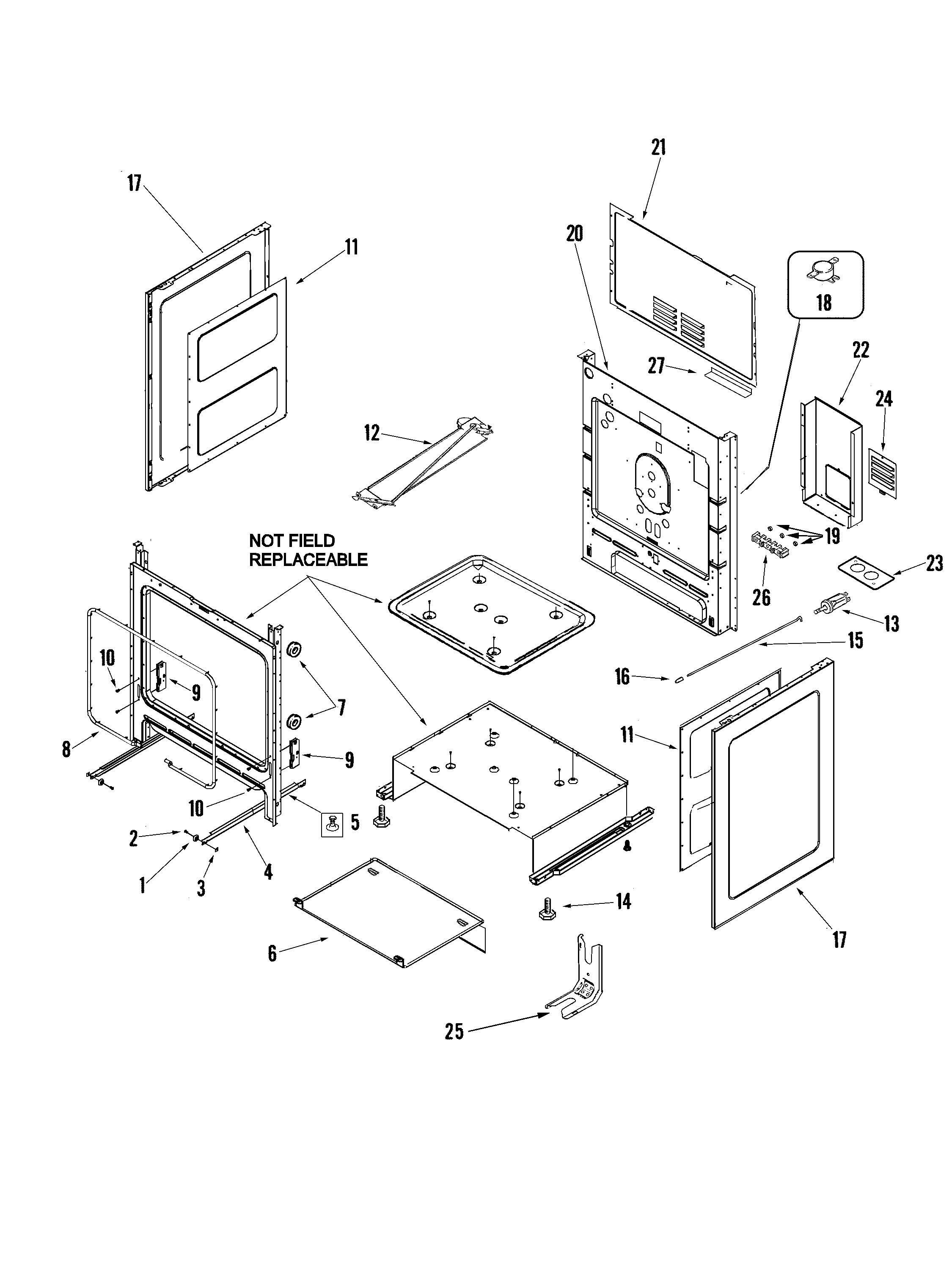 Amana AER5735QAW cabinet diagram