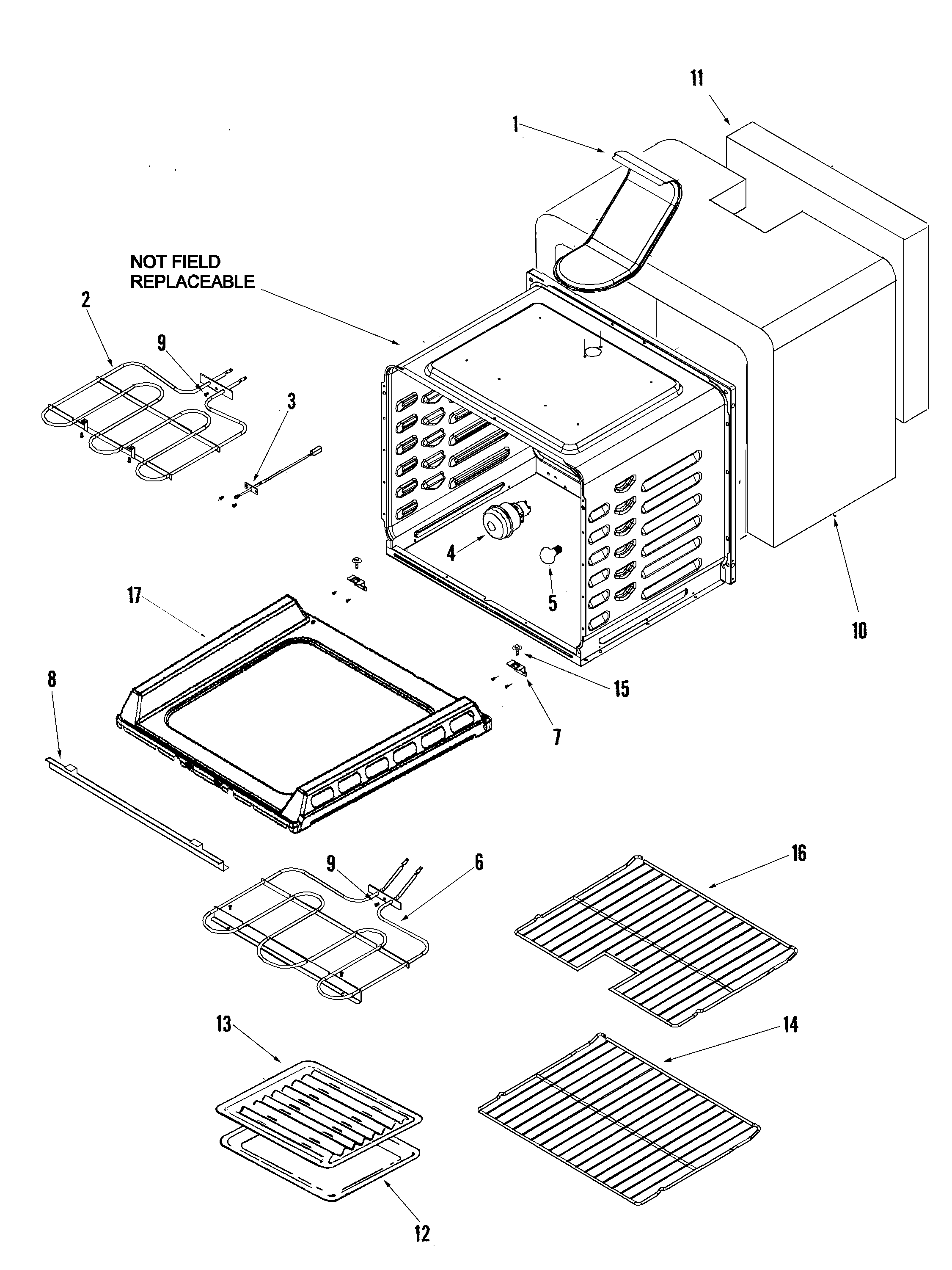 Amana AER5735QAW cavity diagram