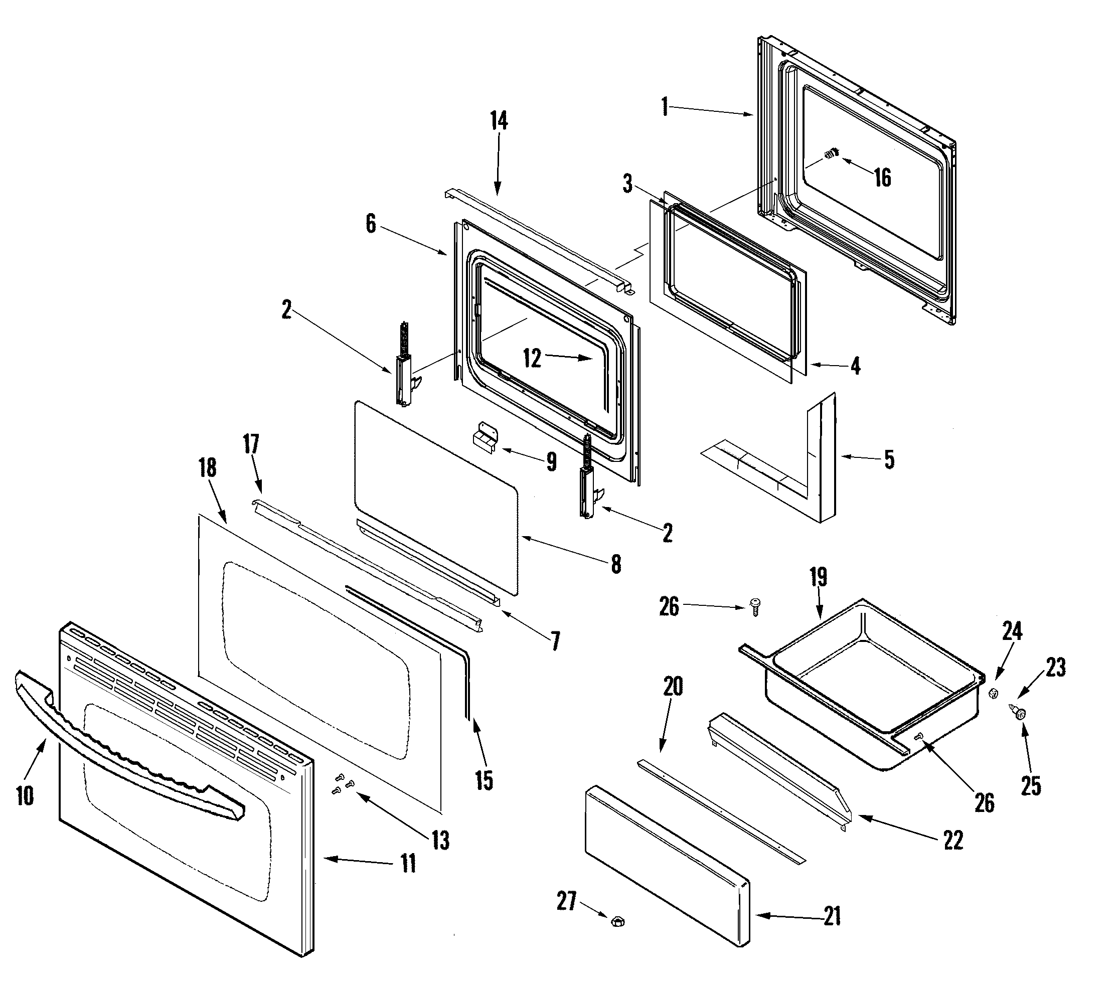 Amana AER5735QAS door/drawer (stl) diagram