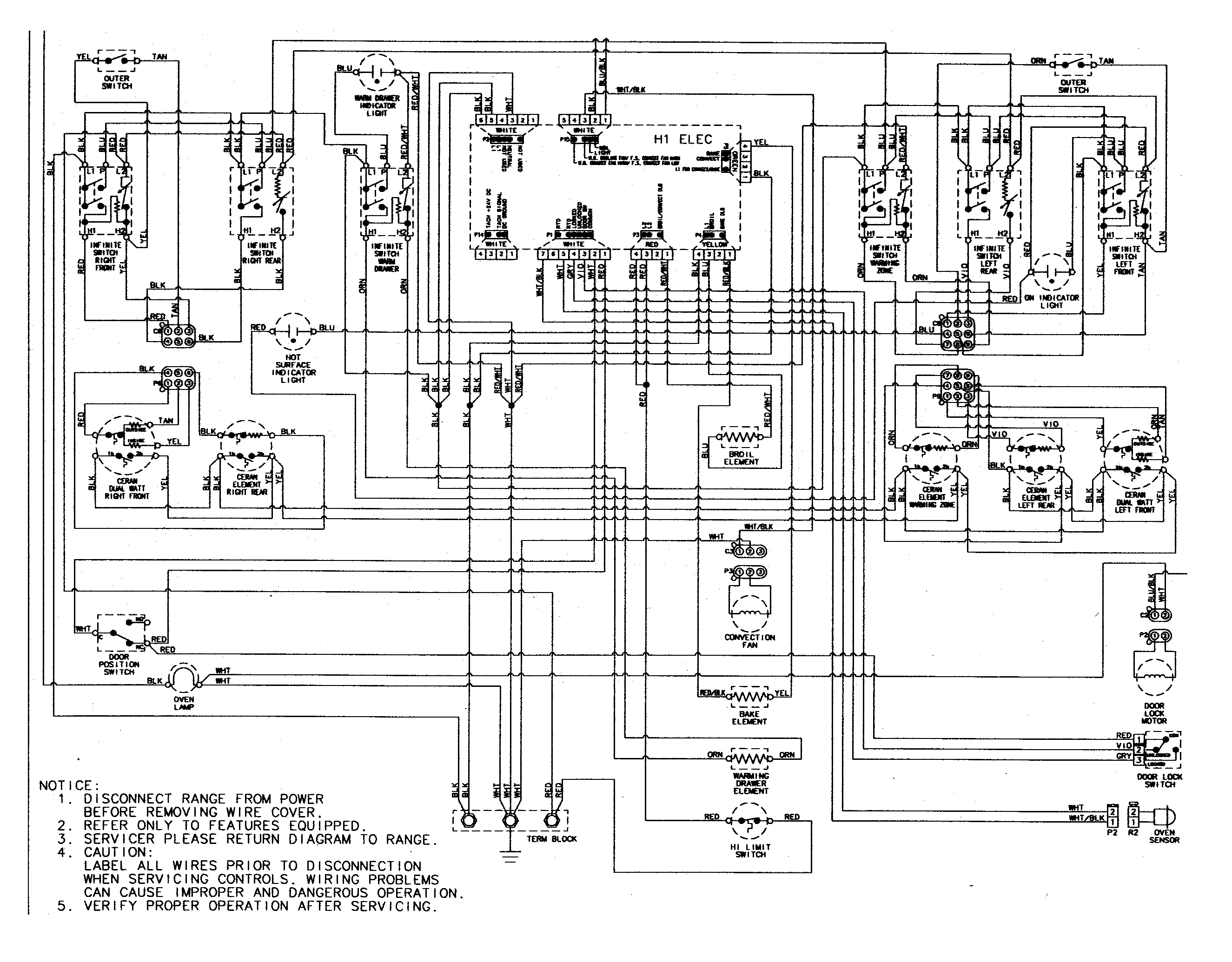 Amana AER5845QAF wiring information diagram