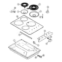 Admiral LEC1330AAC cooktop (complete) diagram