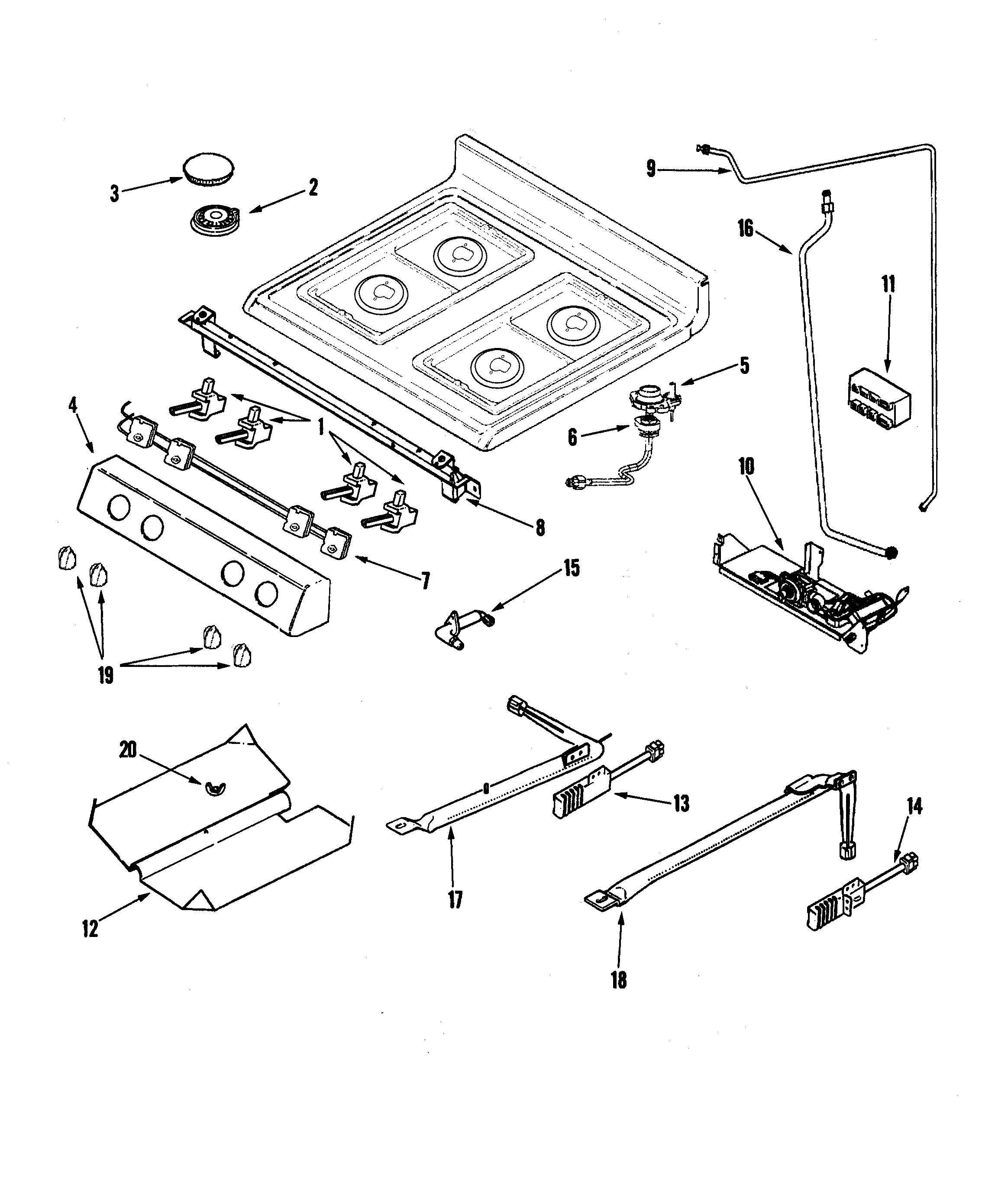Maytag PGR5750LDS gas controls diagram