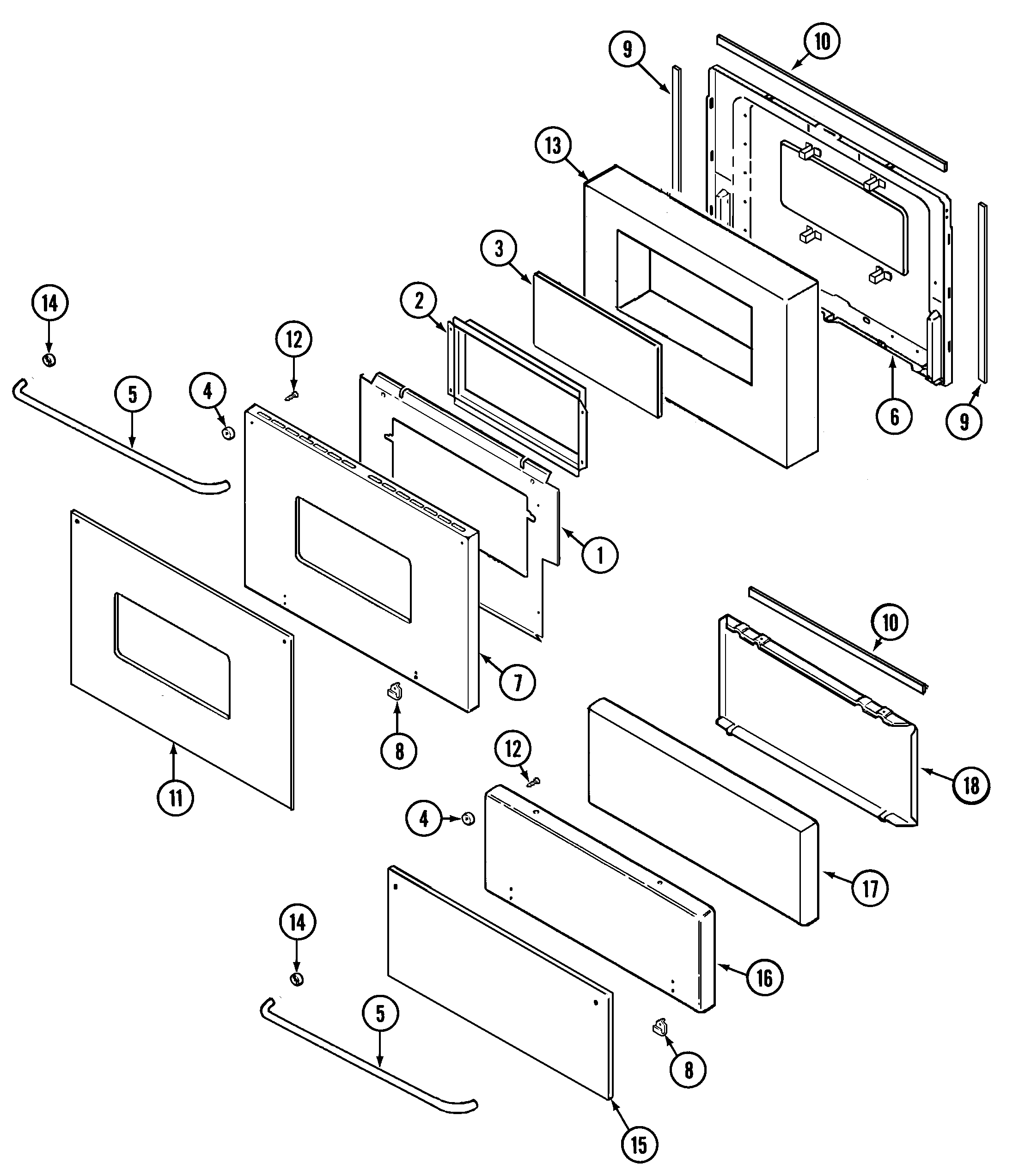 Maytag CWG3100AAB door (upper & lower) diagram