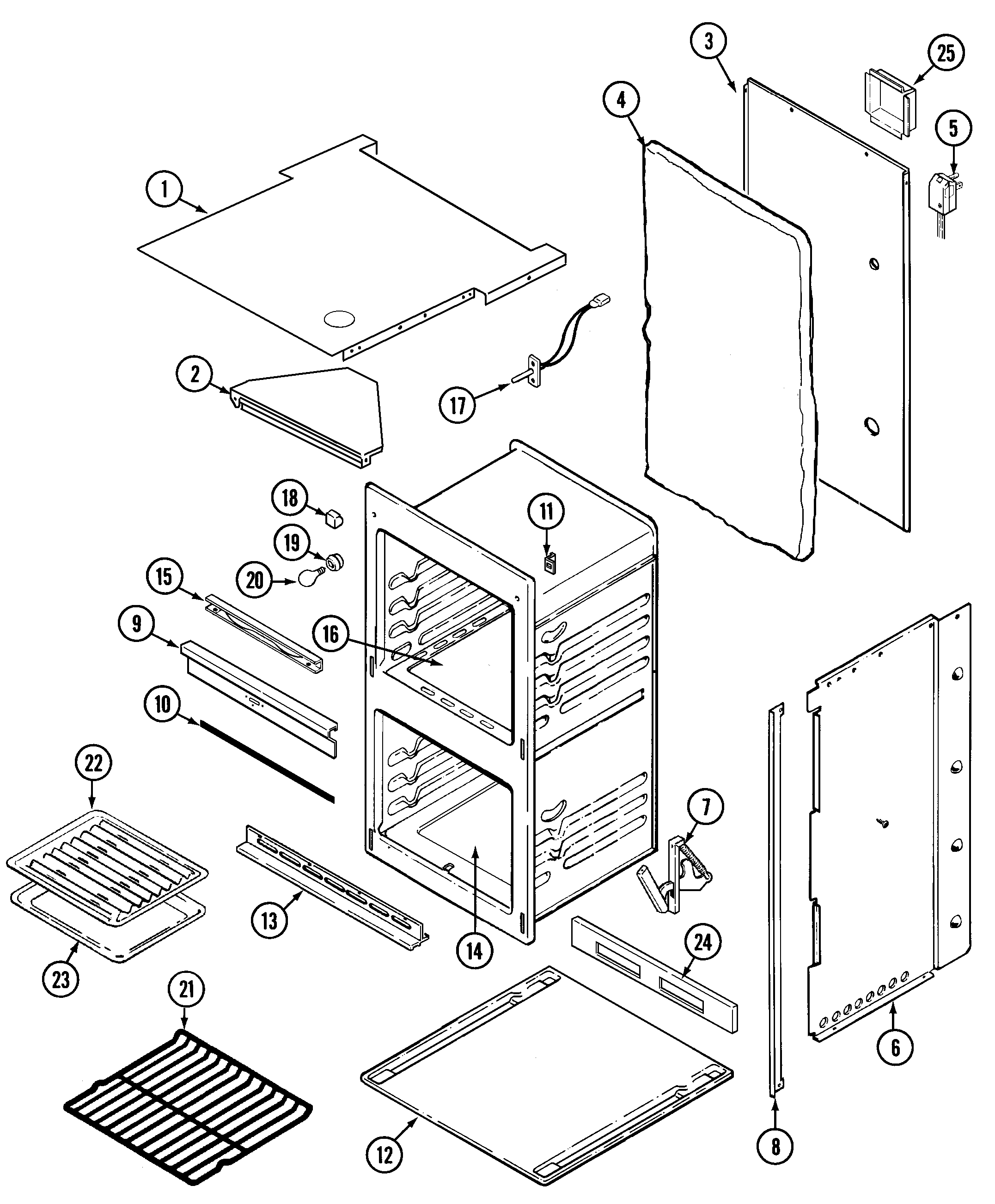 Maytag CWG4600AAB oven/body diagram