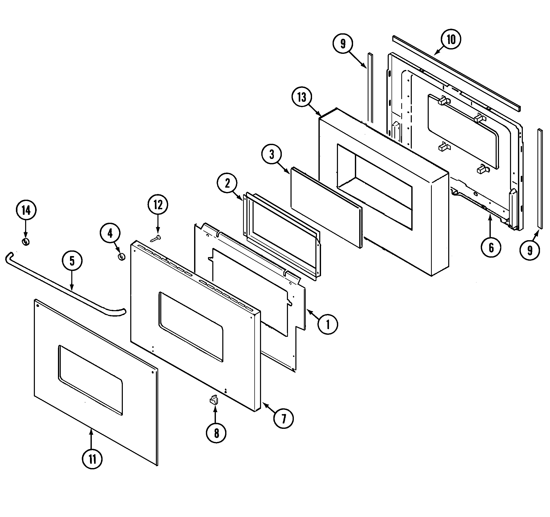 Maytag CWG4600AAB door (upper & lower) diagram