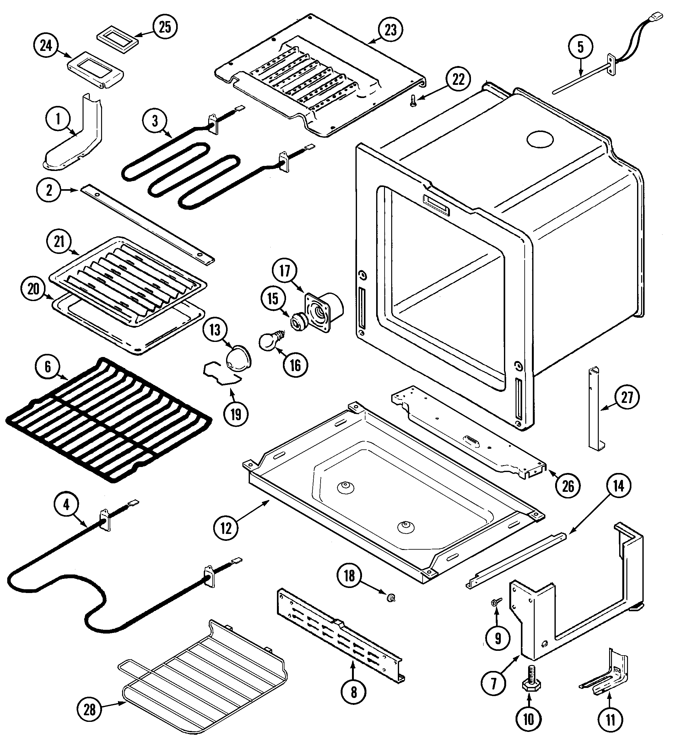 Maytag MES5770AAA oven/base diagram