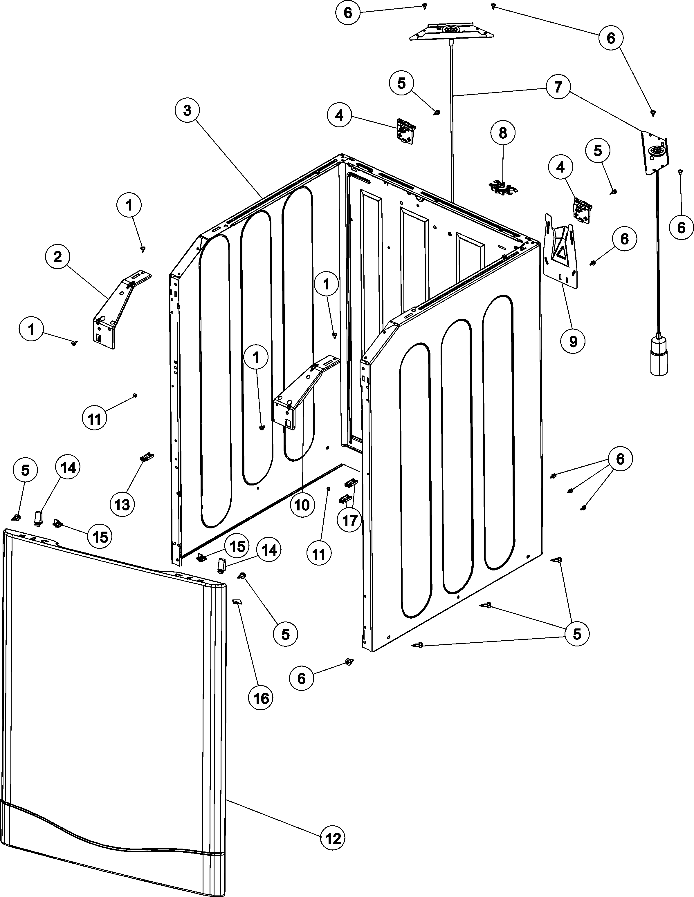 Maytag FAV9800AWW cabinet diagram