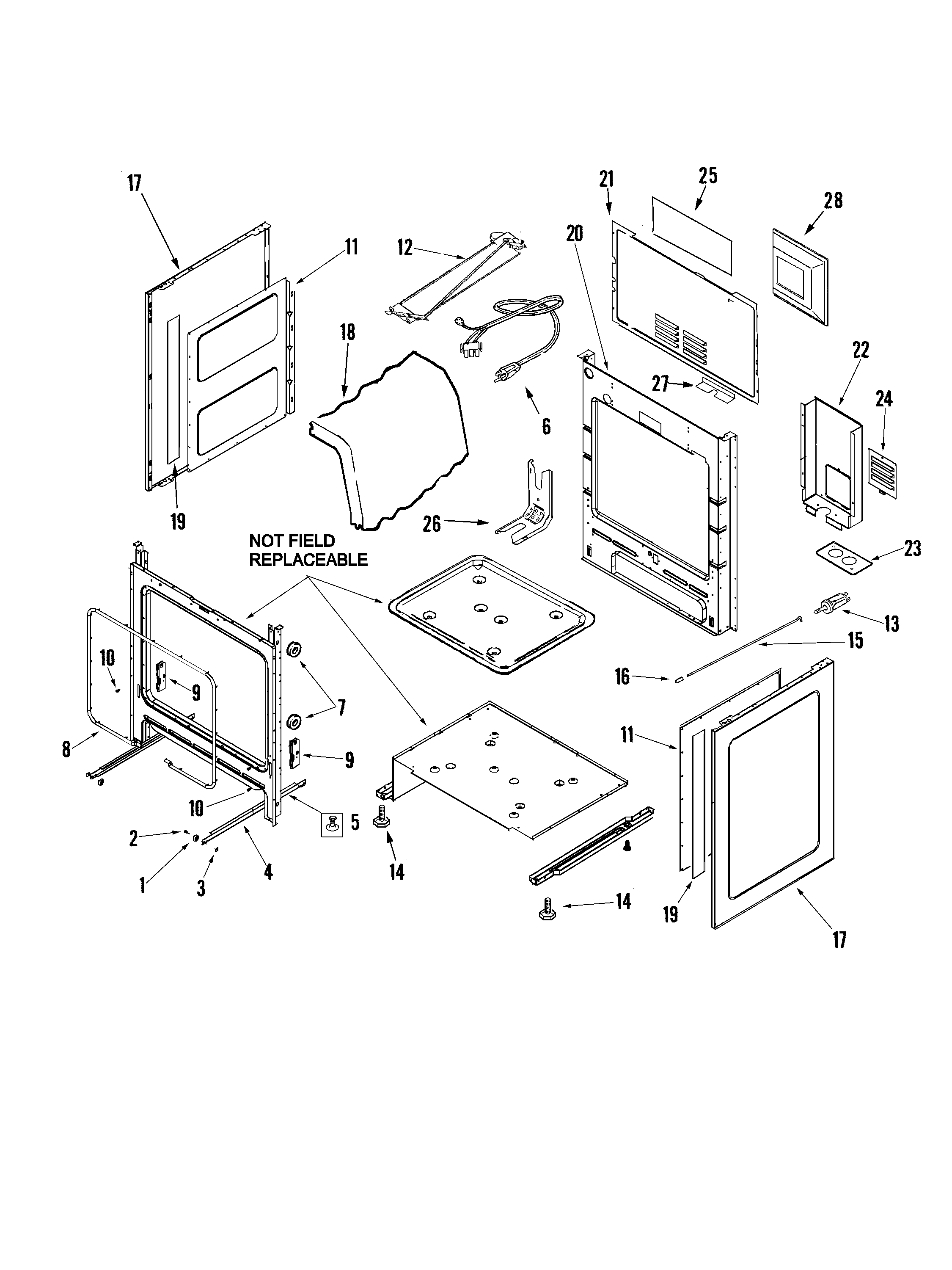 Amana AGR5825RDW cabinet diagram