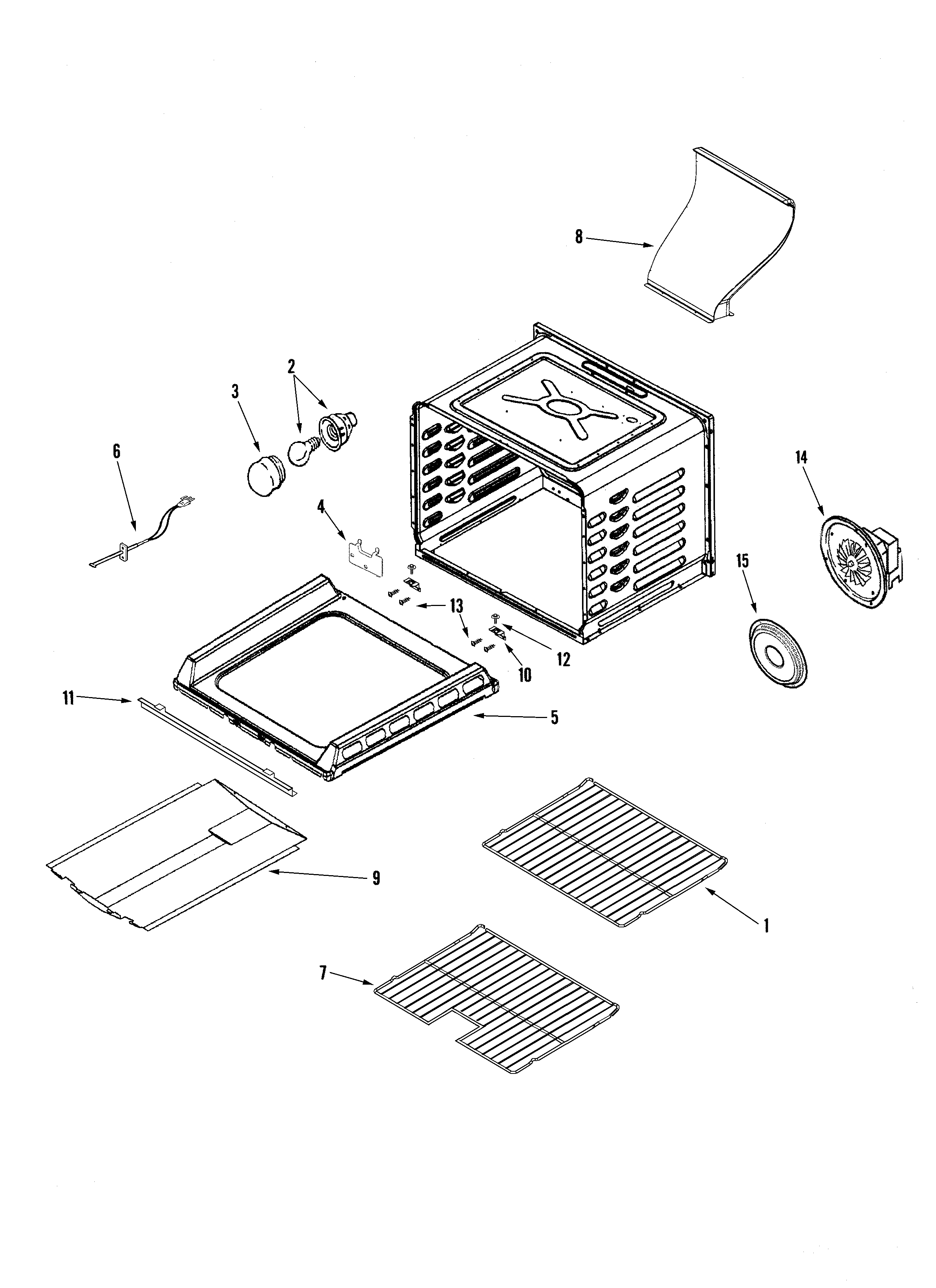Amana AGR5825RDW cavity diagram