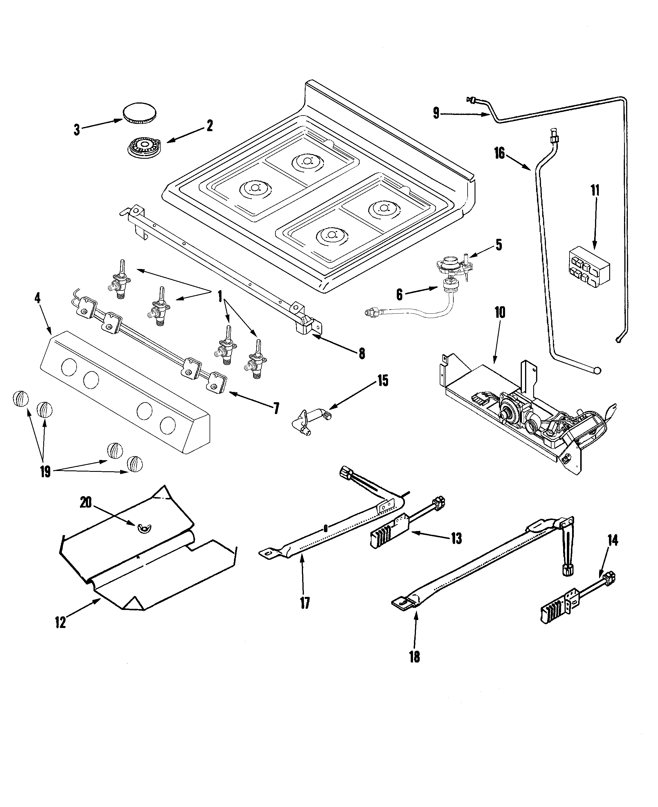 Amana AGR5825RDW gas controls diagram
