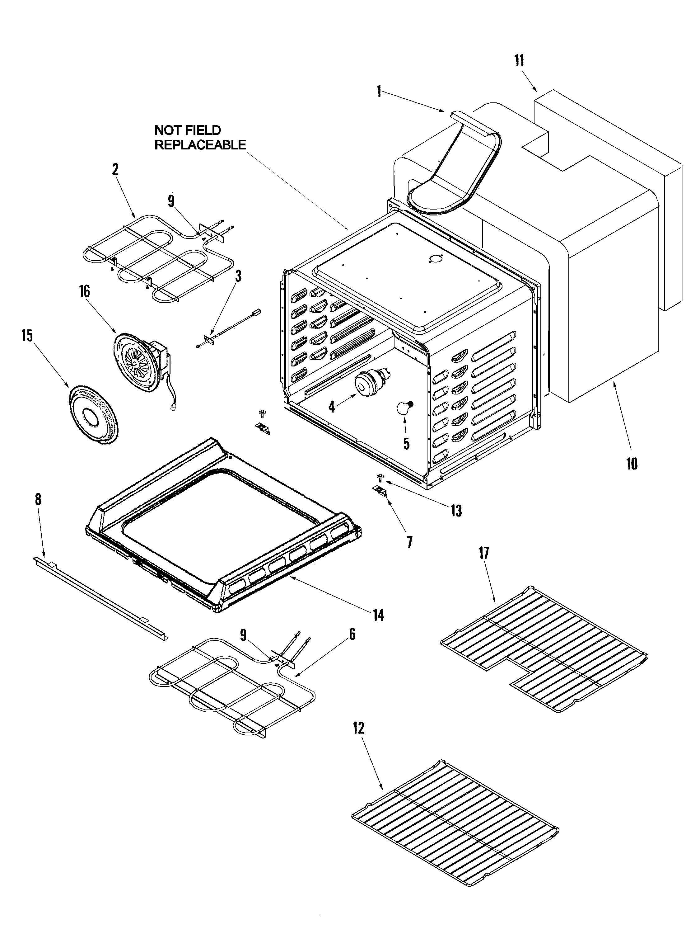 Amana AER5815RCB cavity diagram