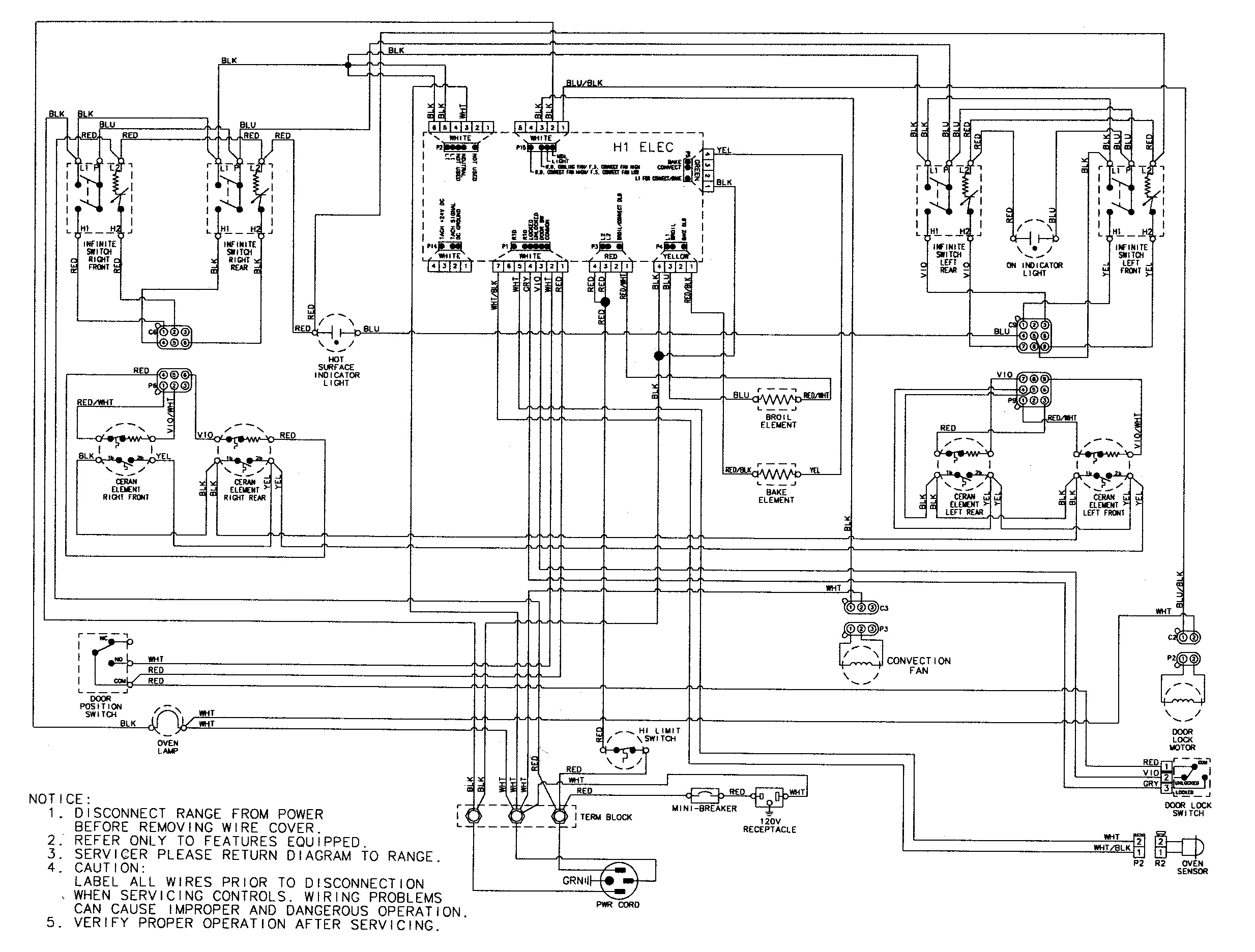 Amana AER5815RCB wiring information diagram