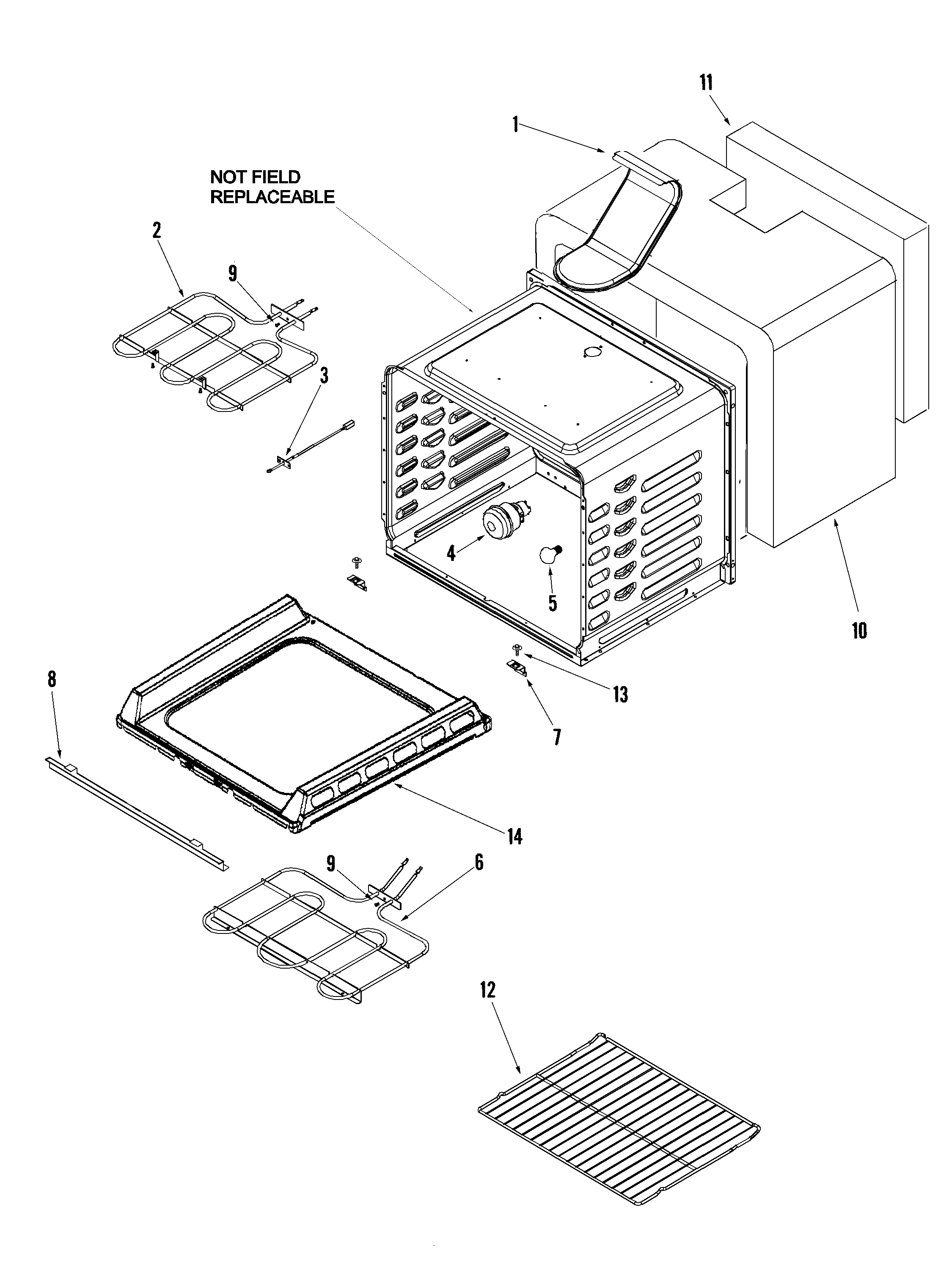 Amana AER5715RCW cavity diagram