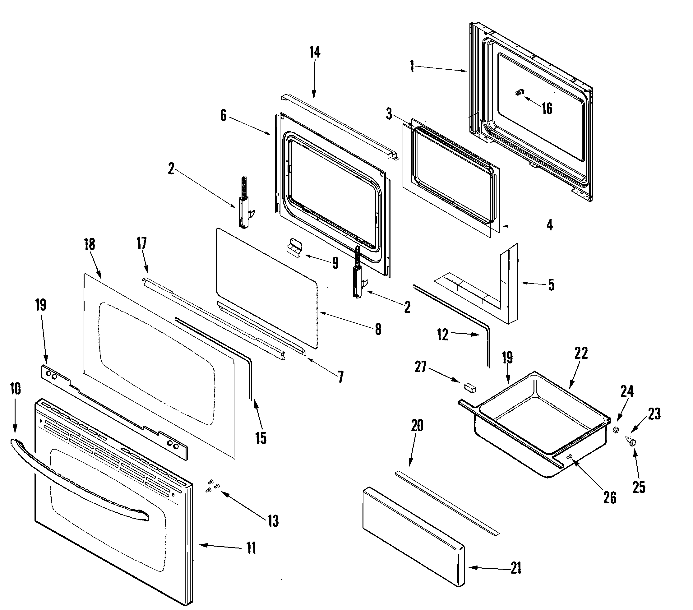 Amana AER5715RCS door/drawer (stl) diagram