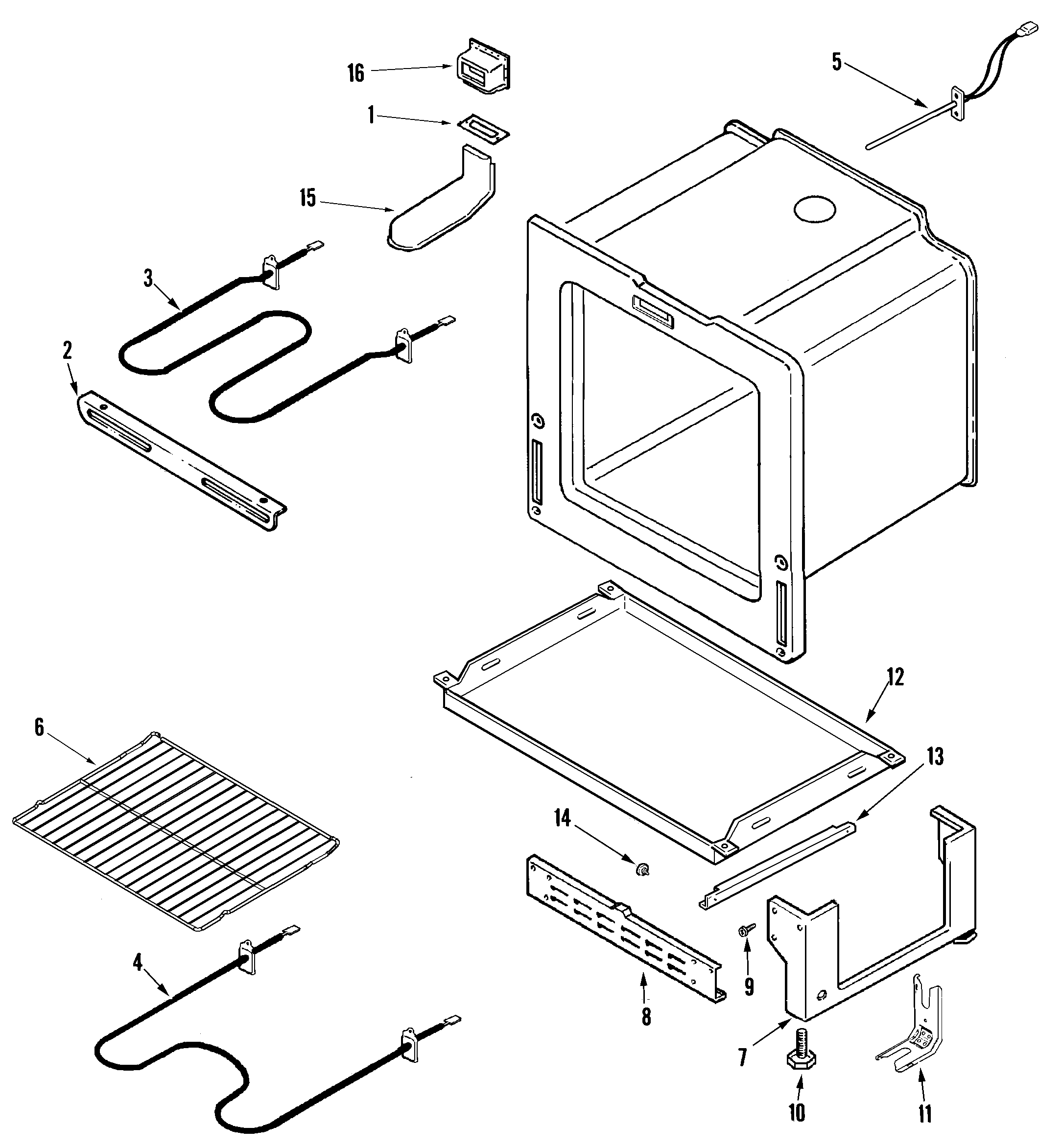 Amana AER5710BAH oven/base diagram