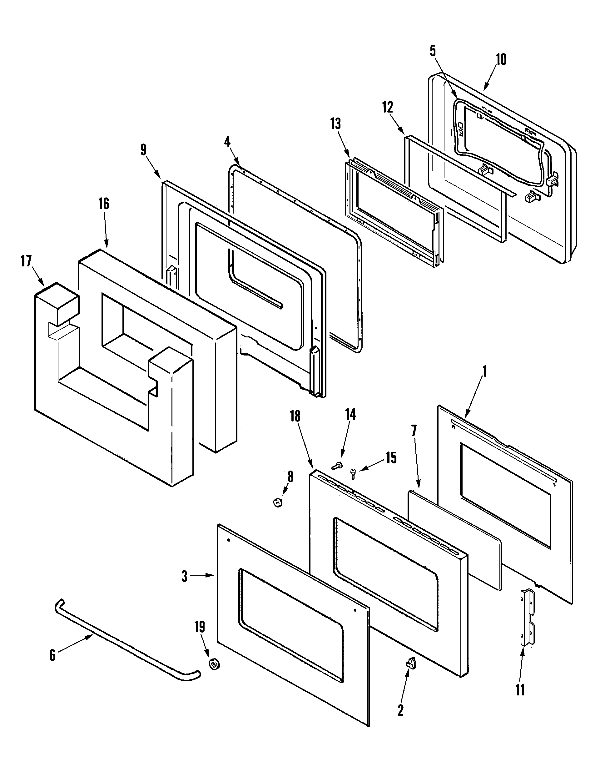 Maytag CWE5800ACS door-upper (cwe5800acs) diagram