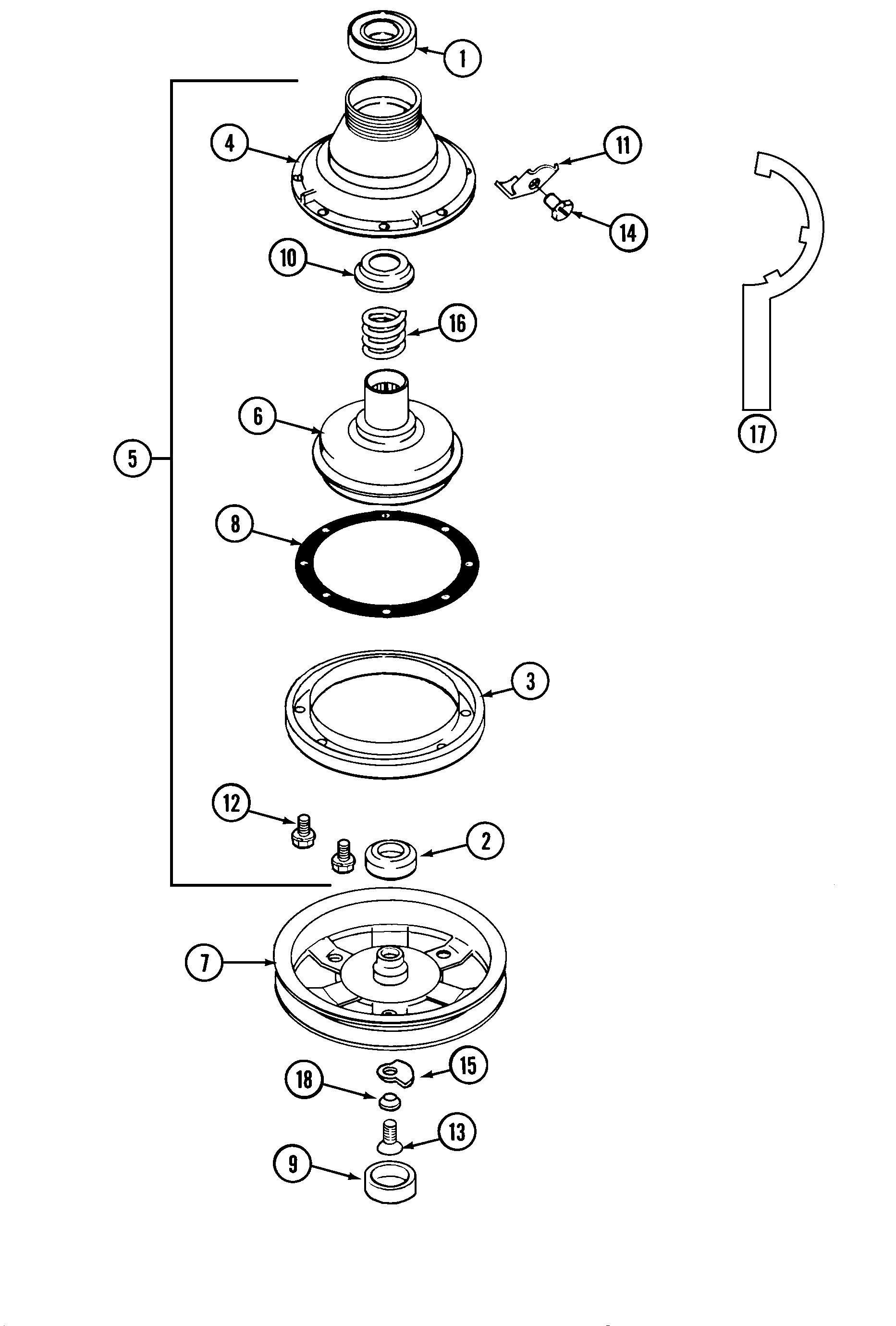 Maytag LAT8226AAM clutch, brake & belts diagram