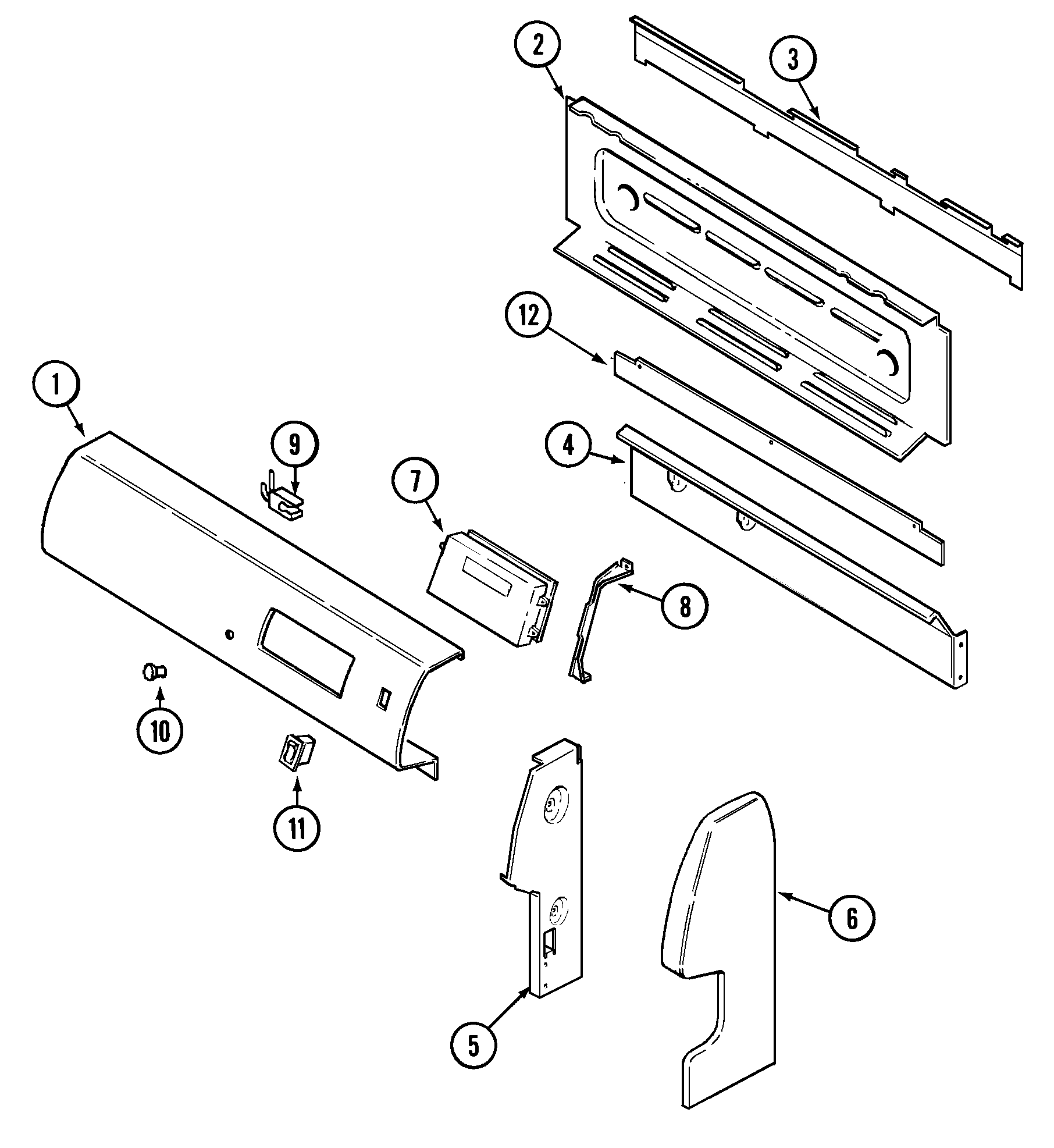 Maytag MGR4450BDW control panel (bda, bdw) diagram