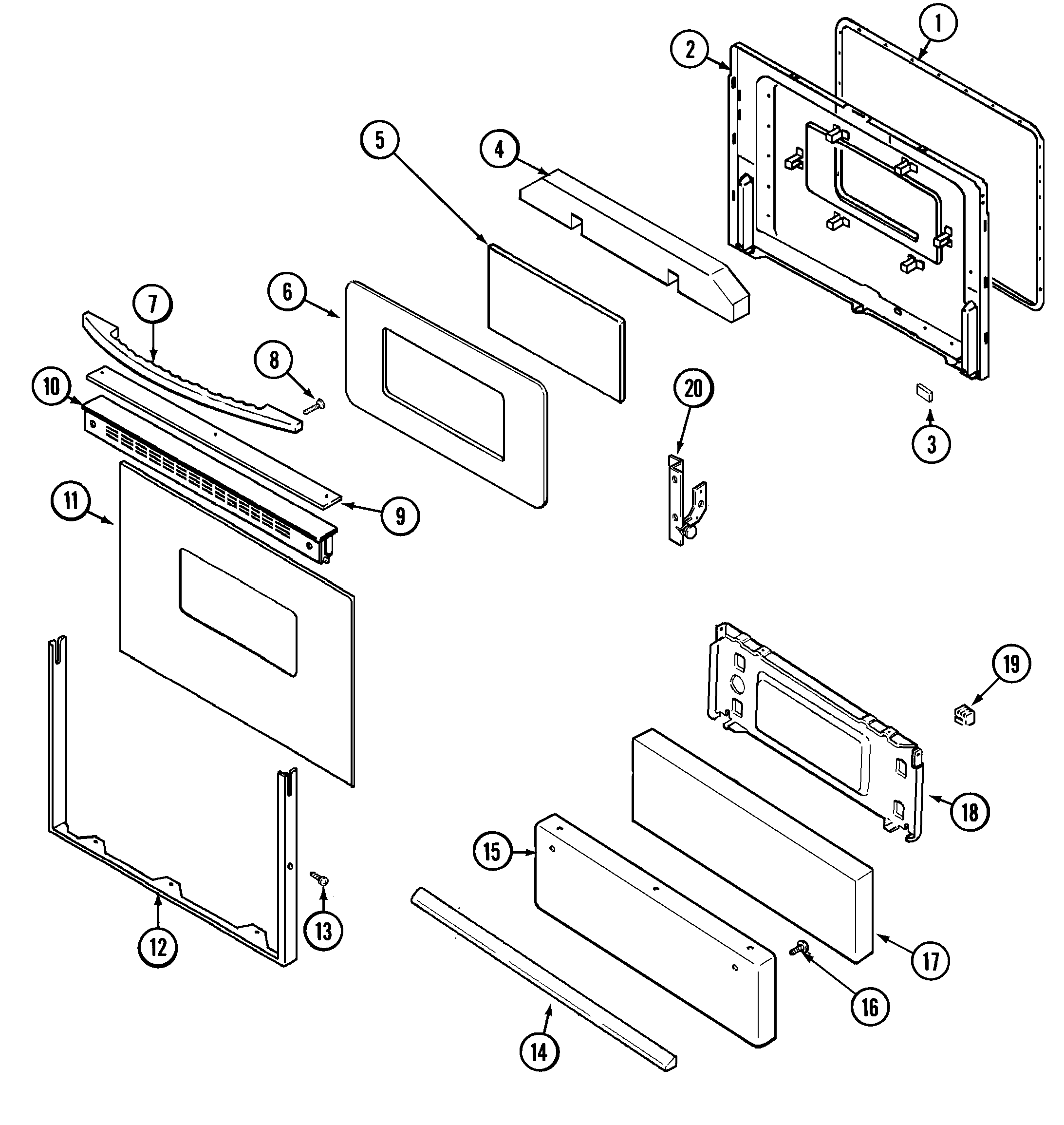 Maytag MGR4450BDW door/drawer diagram