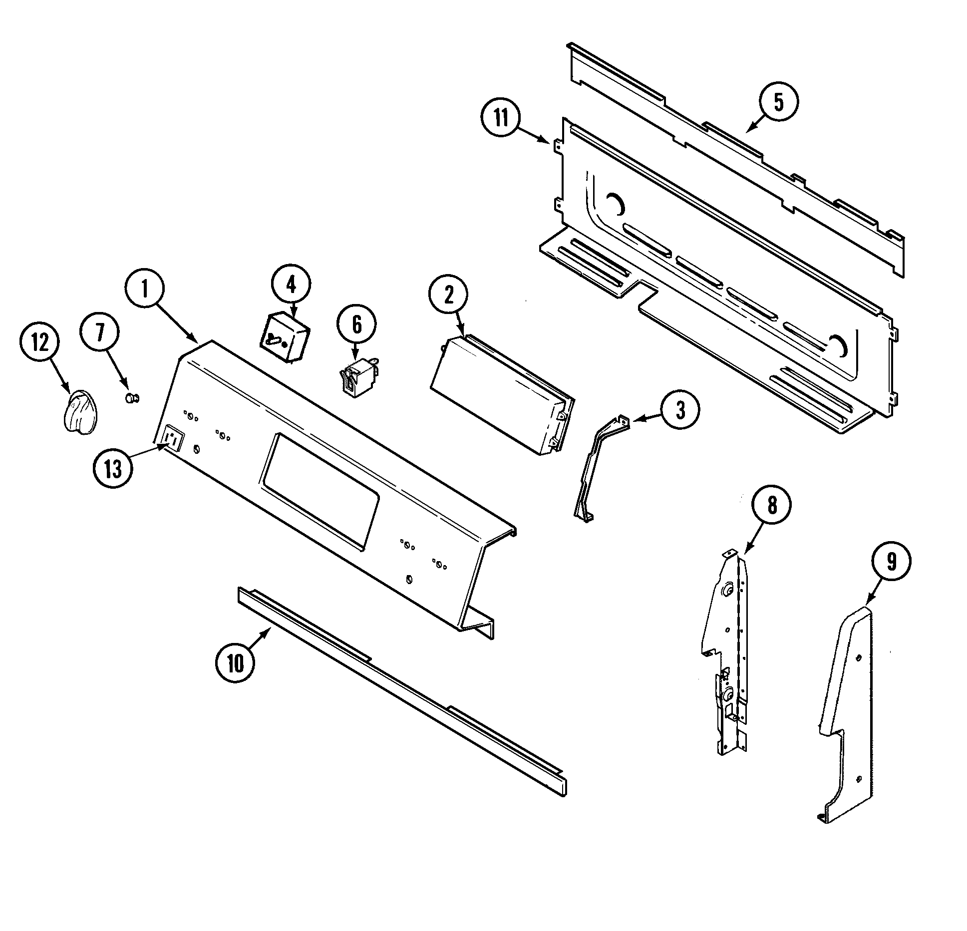 Maytag MER6750ACC control panel diagram