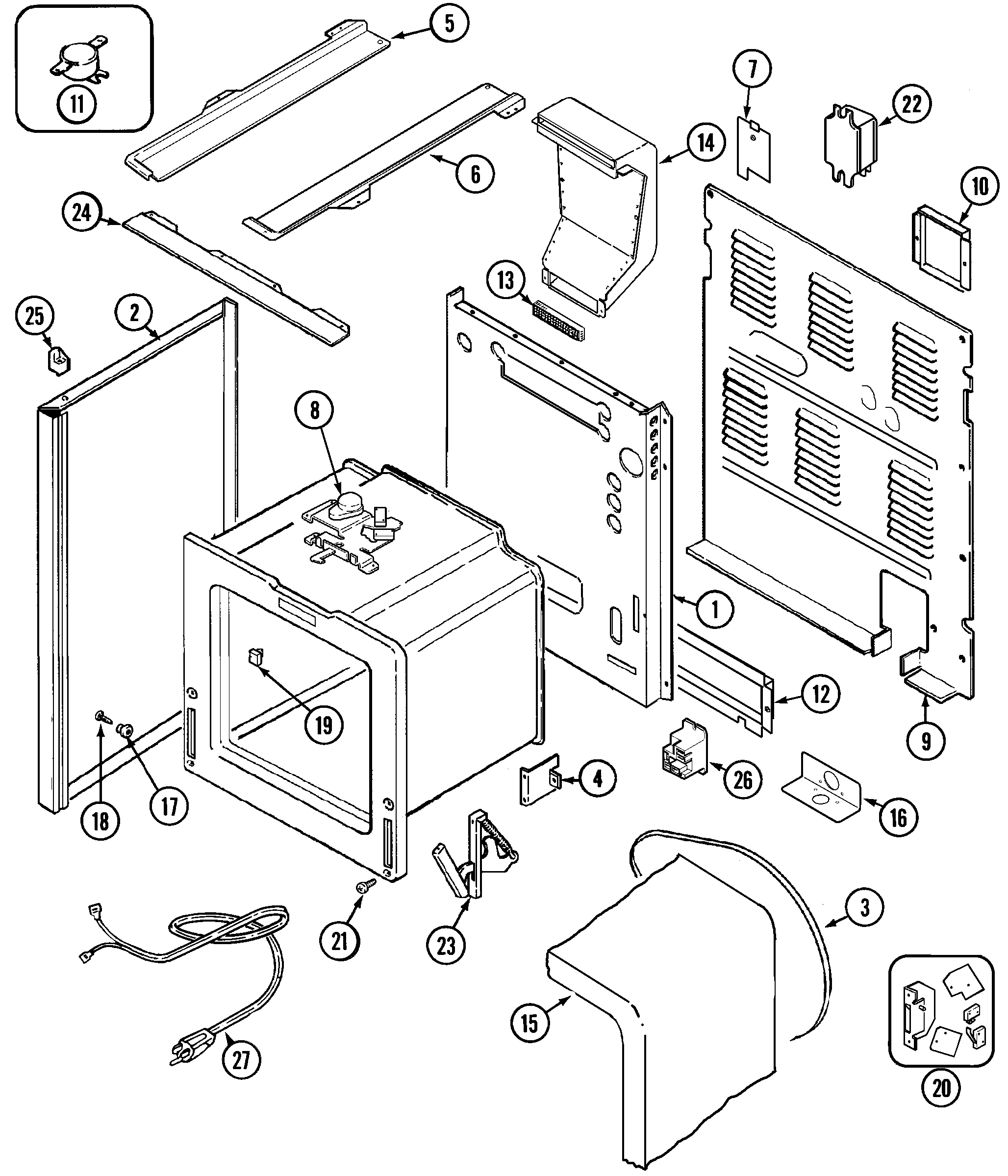 Maytag MER6750ACC body diagram