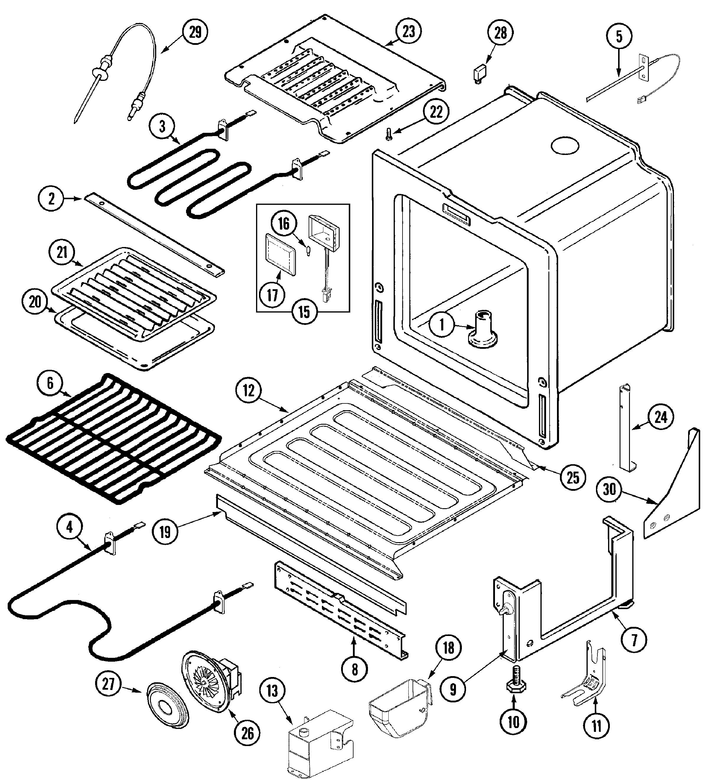 Jenn-Air JES9860ACS oven/base diagram