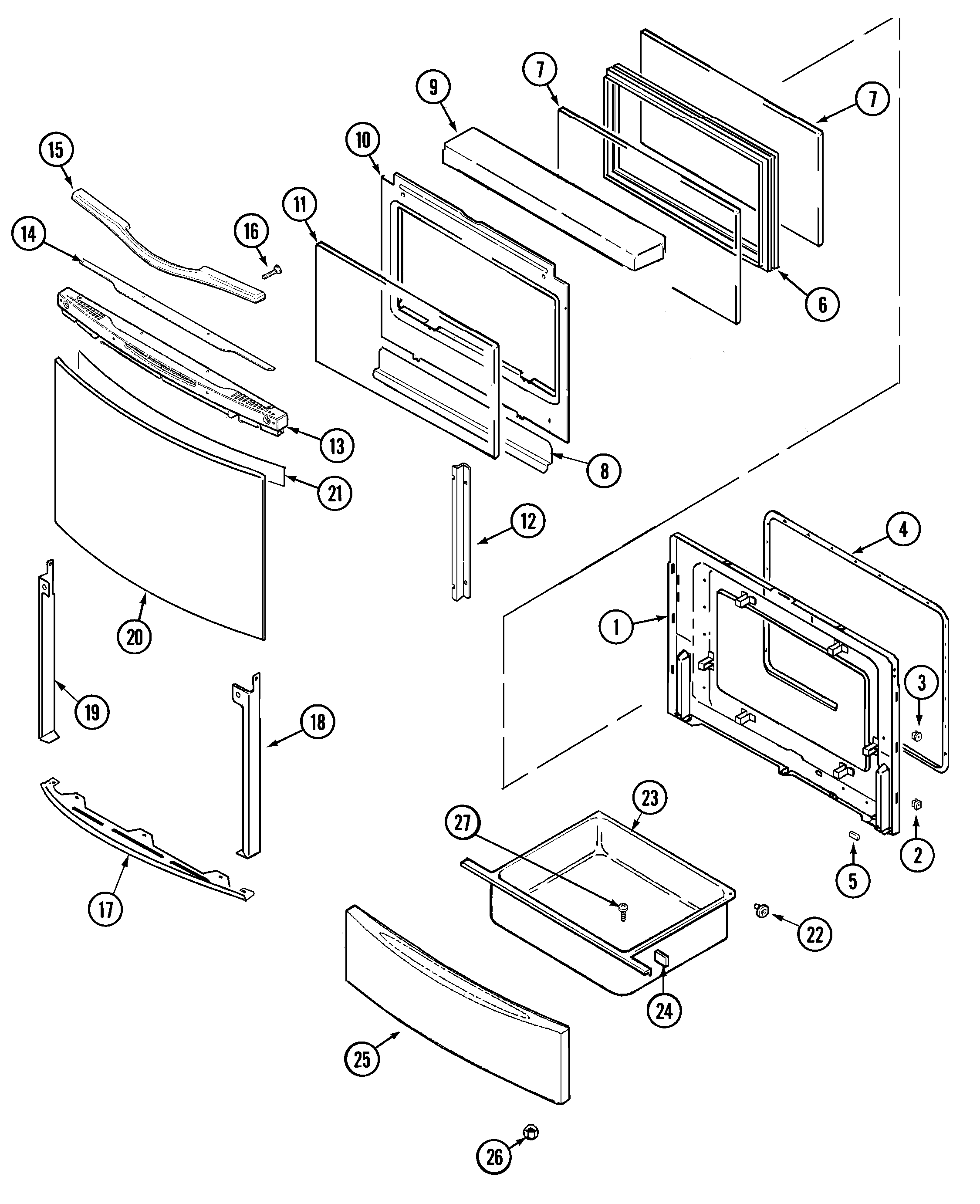 Jenn-Air JGS8850ADW door/drawer diagram