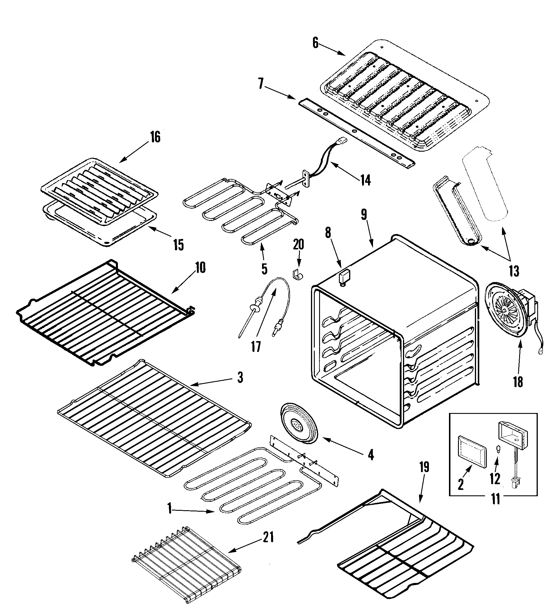 Jenn-Air JJW9527DDW oven diagram