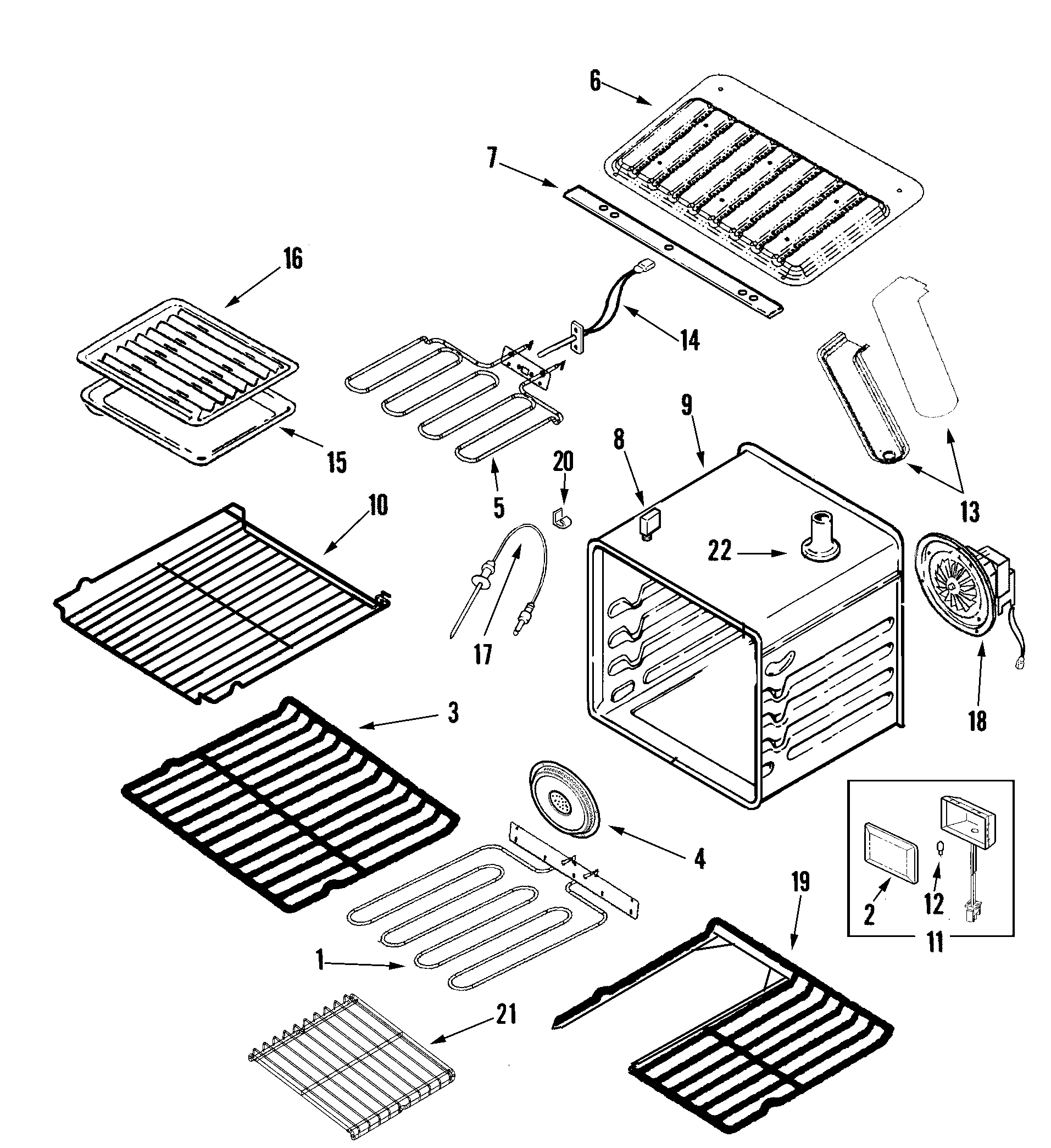 Jenn-Air JJW9627DDS oven diagram