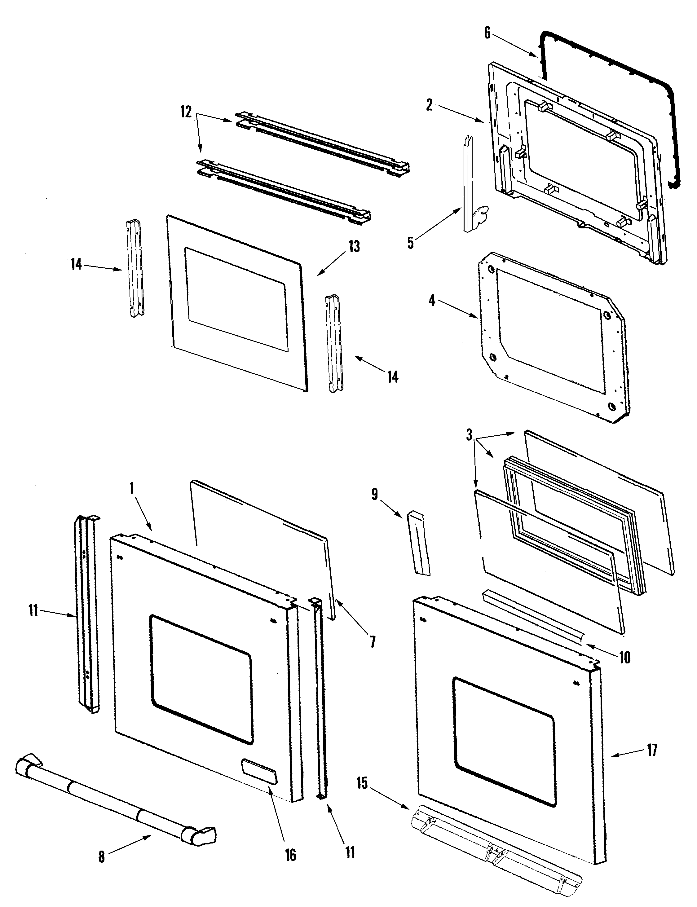 Jenn-Air JJW9827DDP door (pro) diagram