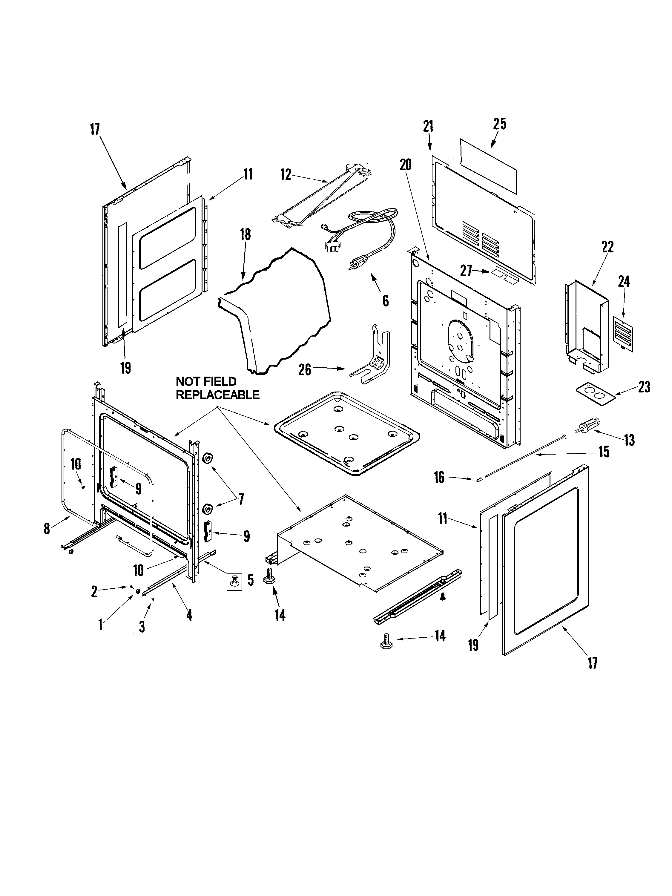 Amana AGR5725RDB cabinet diagram