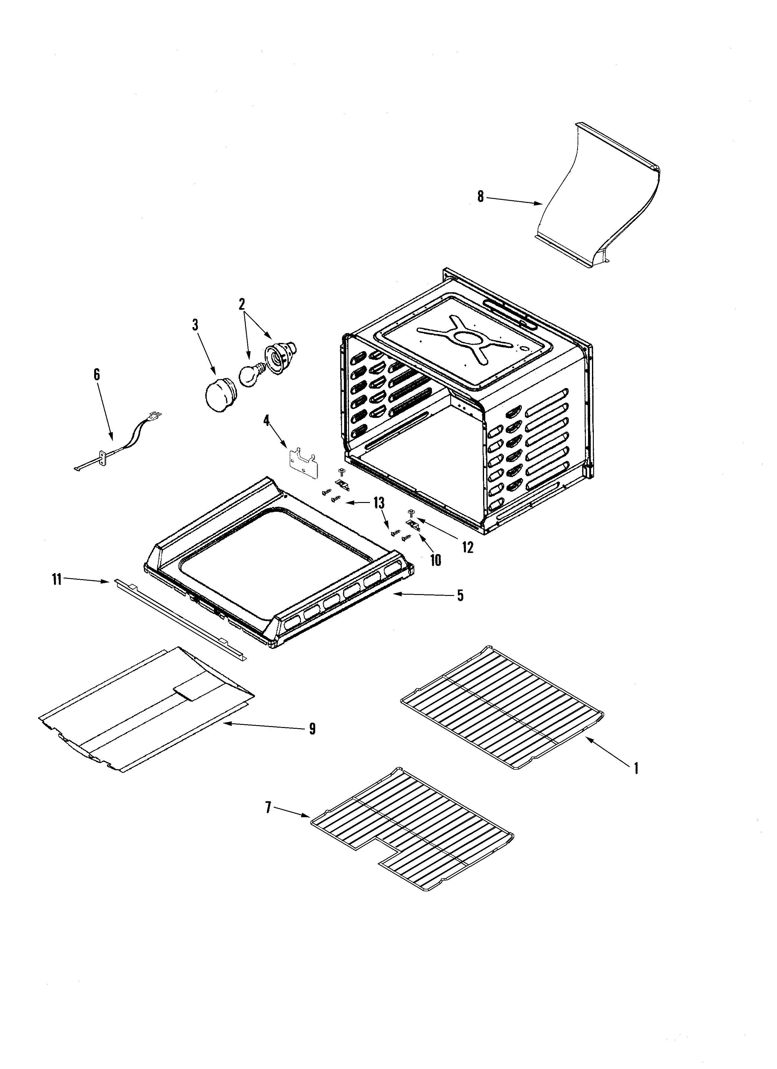 Amana AGR5725RDB cavity diagram